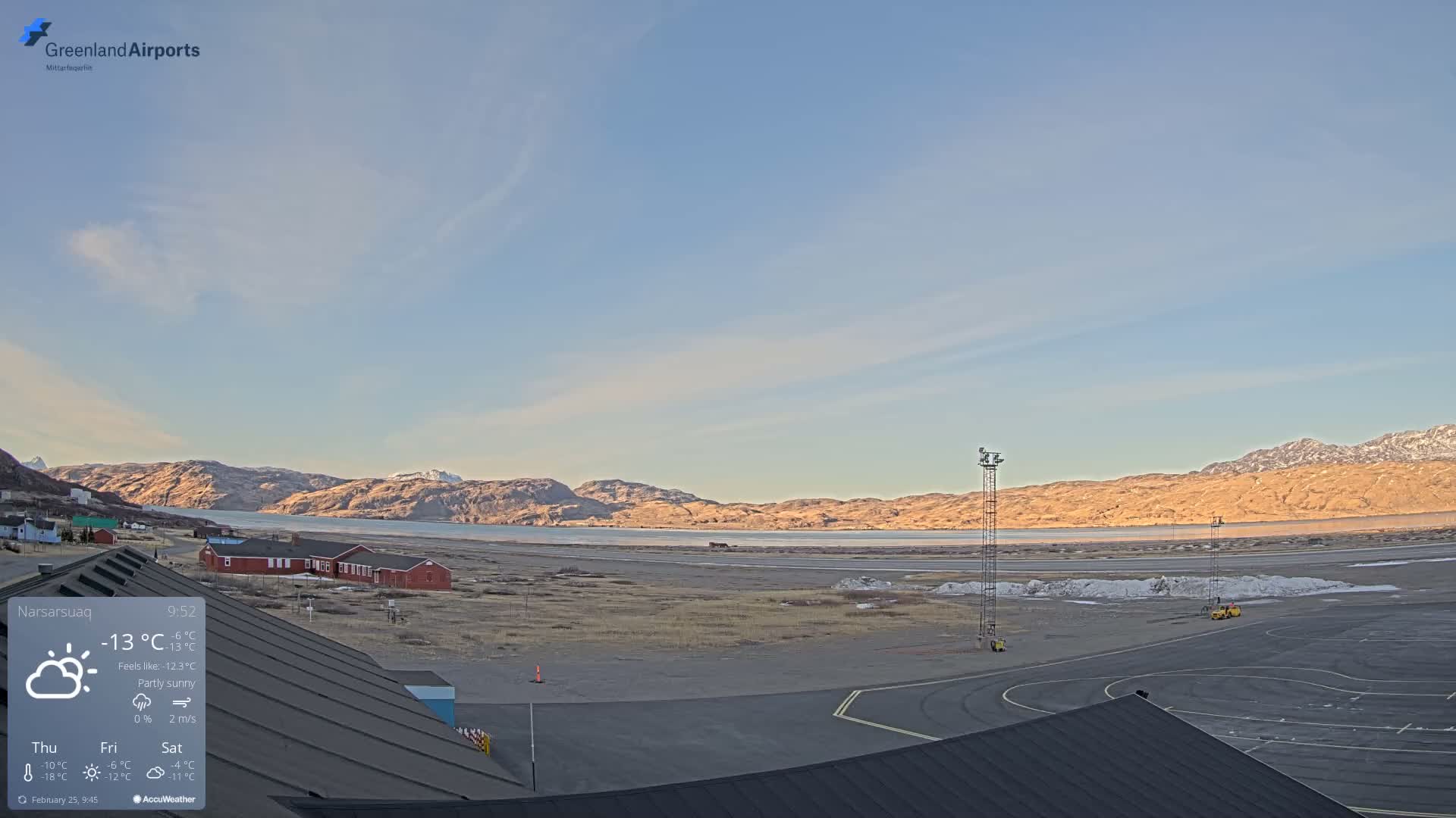 Narsarsuaq Village & Narsarsuaq International Airport West Towards Live Cam UAK / BGBW - Narsarsuaq, Kujalleq, Greenland, Denmark