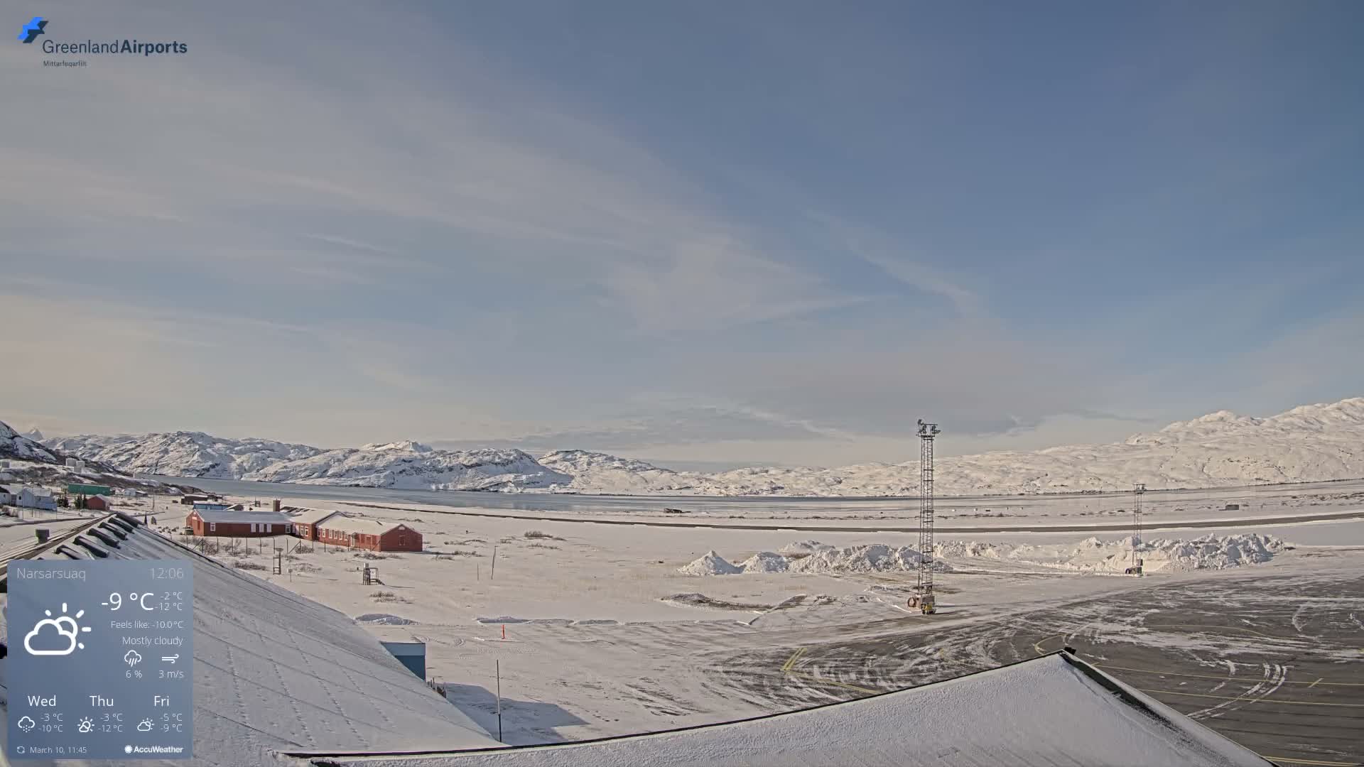 Narsarsuaq Village & Narsarsuaq International Airport West Towards Live Cam UAK / BGBW - Narsarsuaq, Kujalleq, Greenland, Denmark