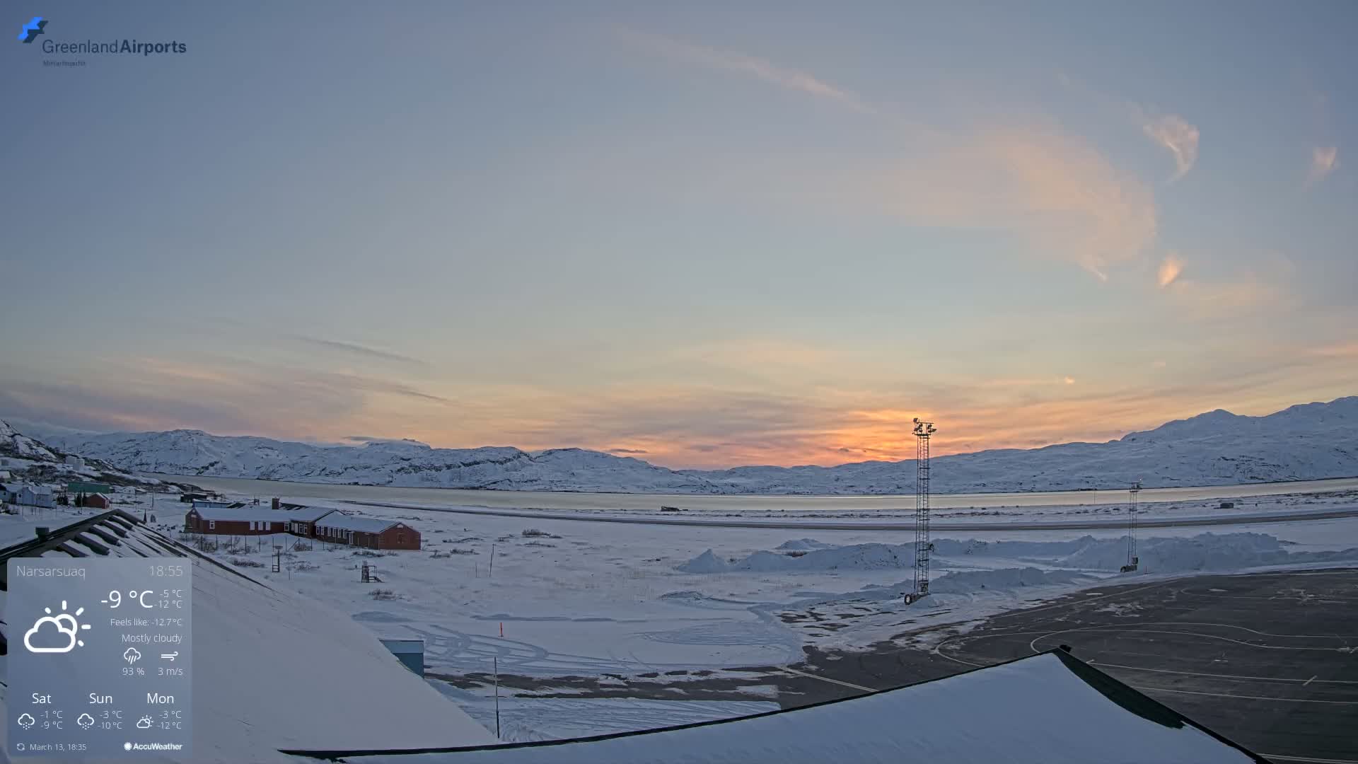 Narsarsuaq Village & Narsarsuaq International Airport West Towards Live Cam UAK / BGBW - Narsarsuaq, Kujalleq, Greenland, Denmark