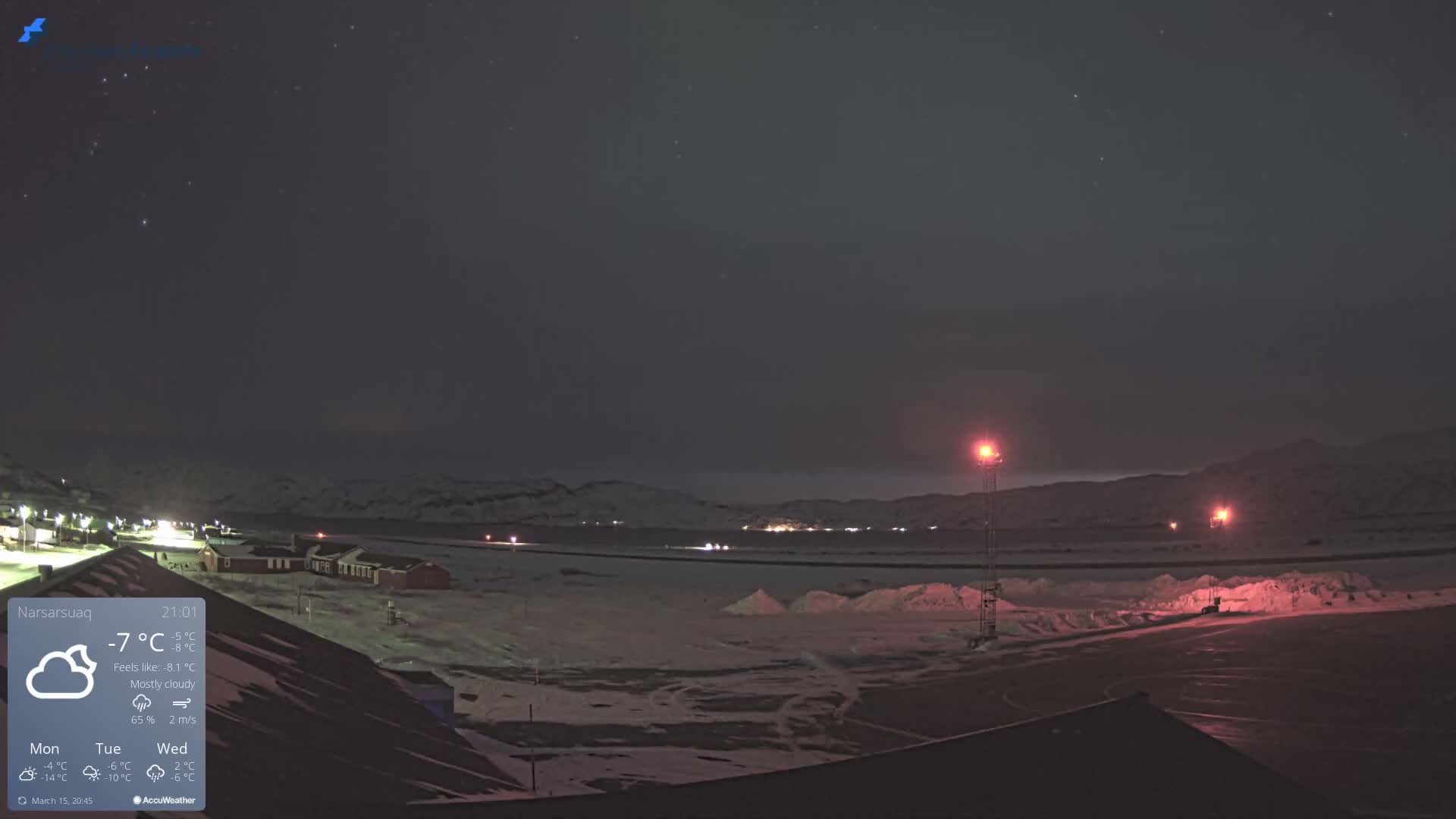 Narsarsuaq Village & Narsarsuaq International Airport West Towards Live Cam UAK / BGBW - Narsarsuaq, Kujalleq, Greenland, Denmark