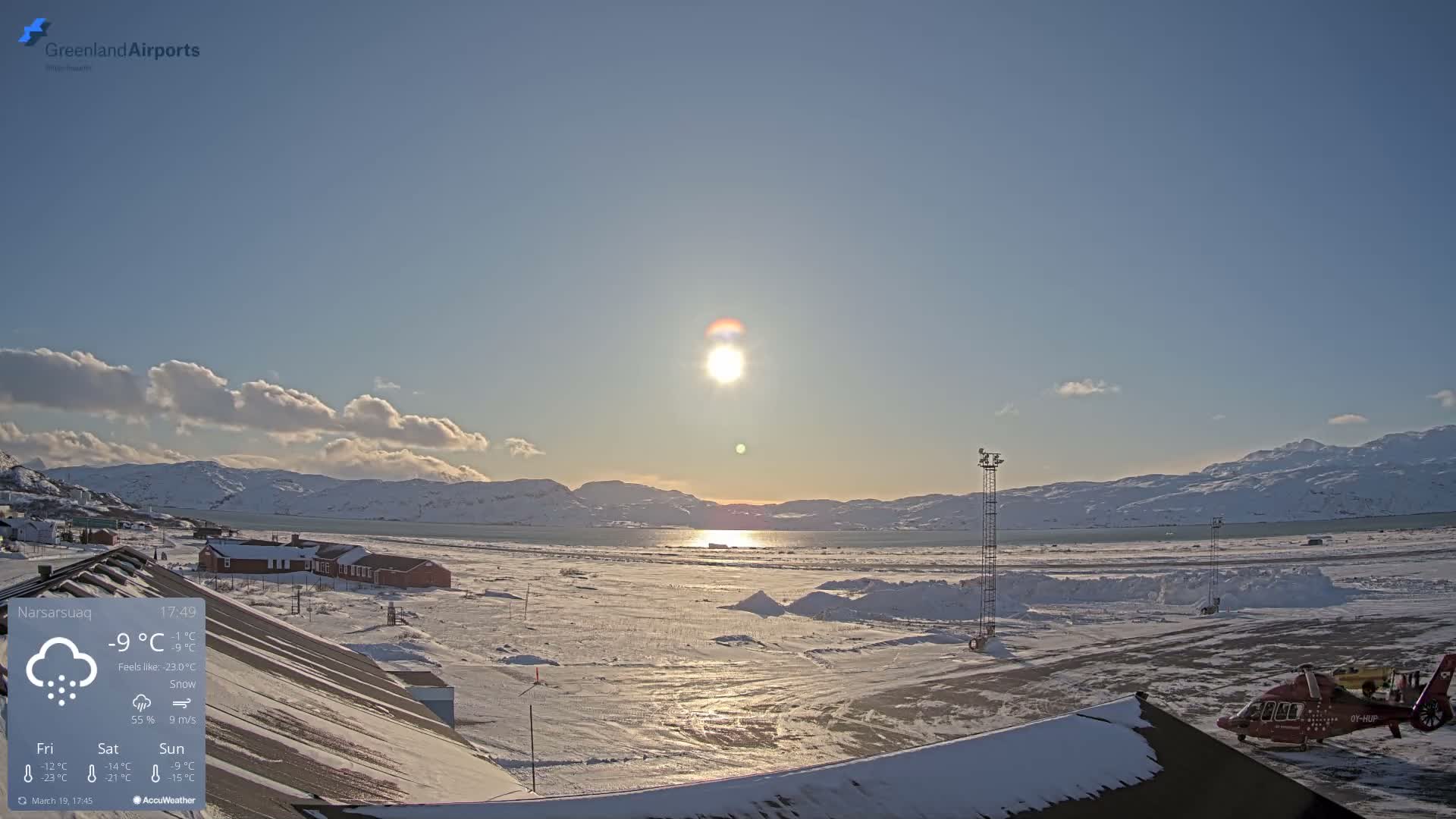 Narsarsuaq Village & Narsarsuaq International Airport West Towards Live Cam UAK / BGBW - Narsarsuaq, Kujalleq, Greenland, Denmark
