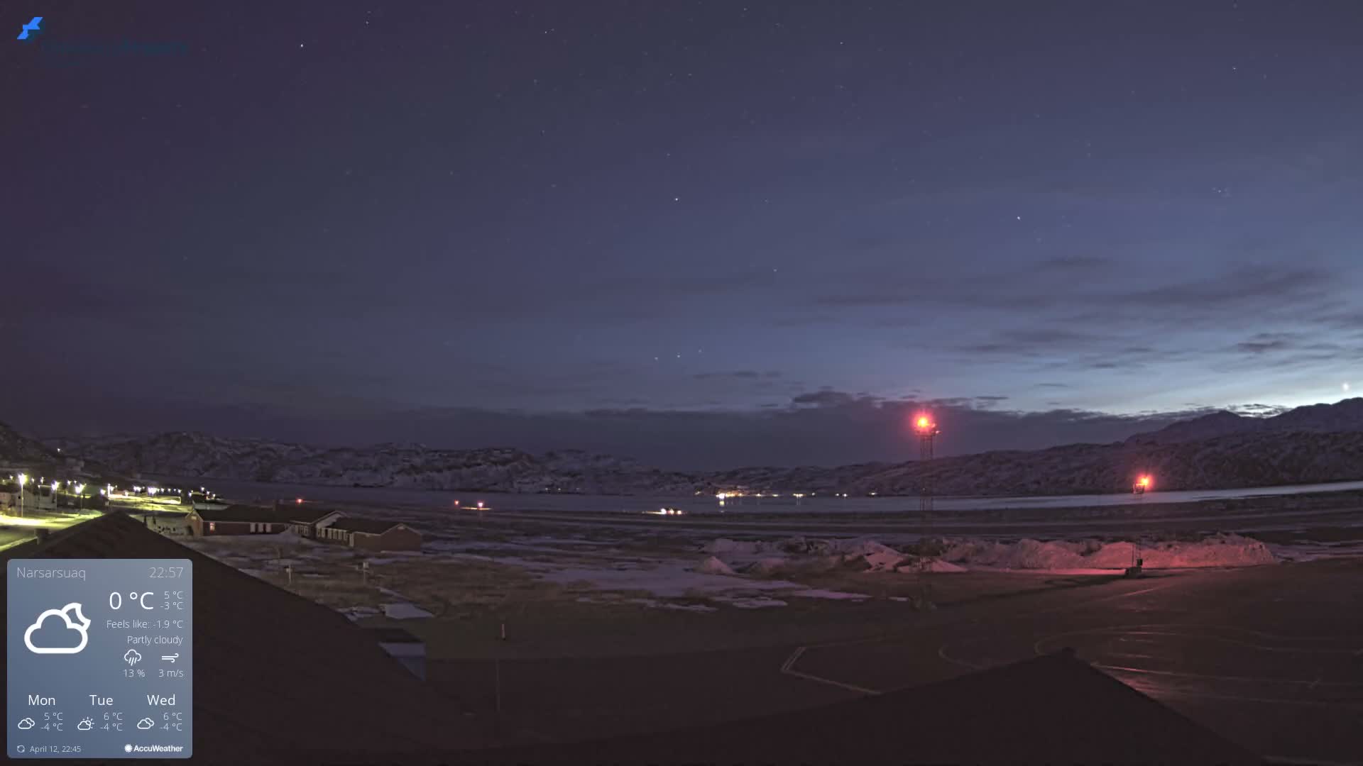 Narsarsuaq Village & Narsarsuaq International Airport West Towards Live Cam UAK / BGBW - Narsarsuaq, Kujalleq, Greenland, Denmark
