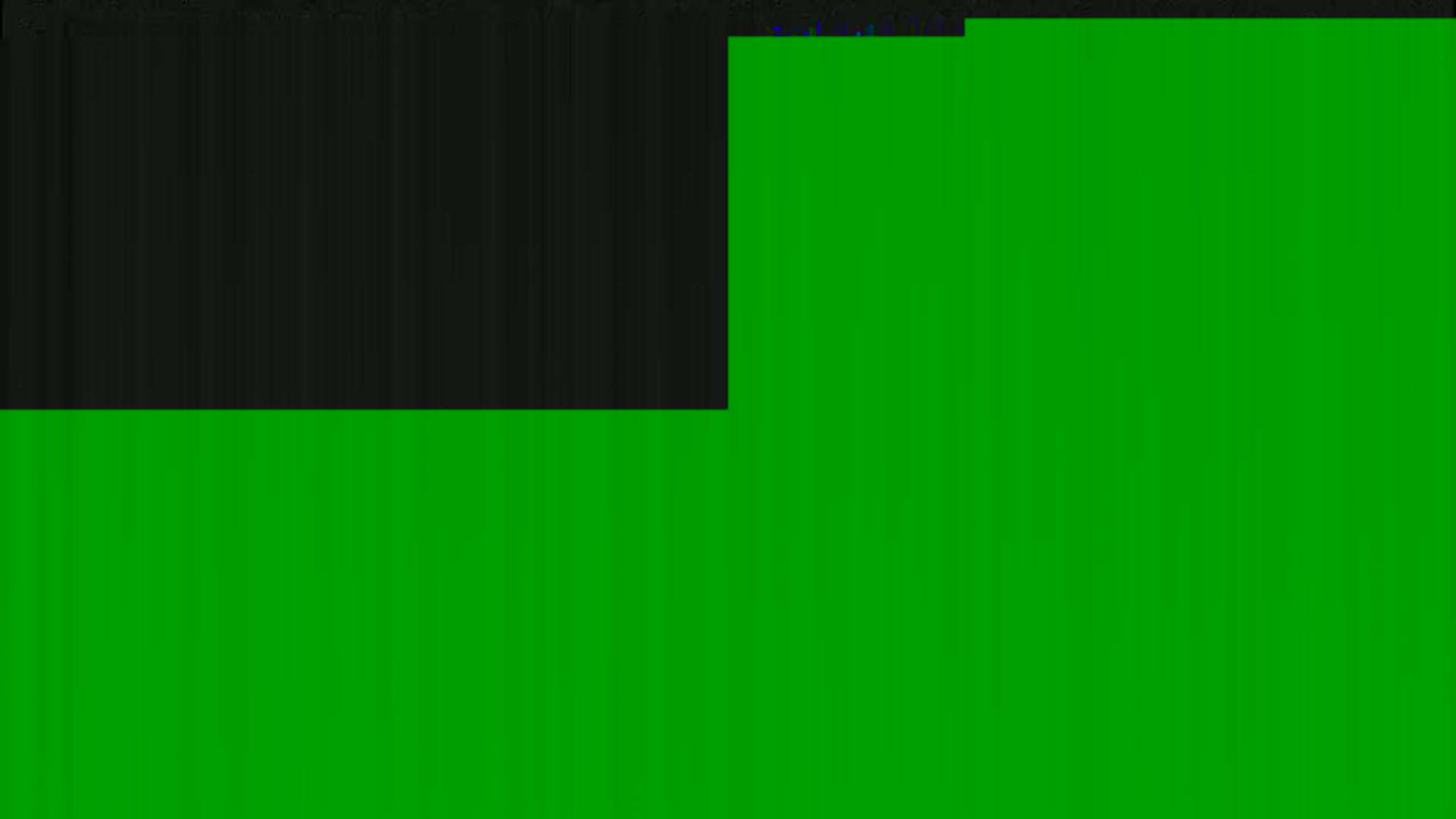 The image shows a mostly green and black, vertically-striped background.