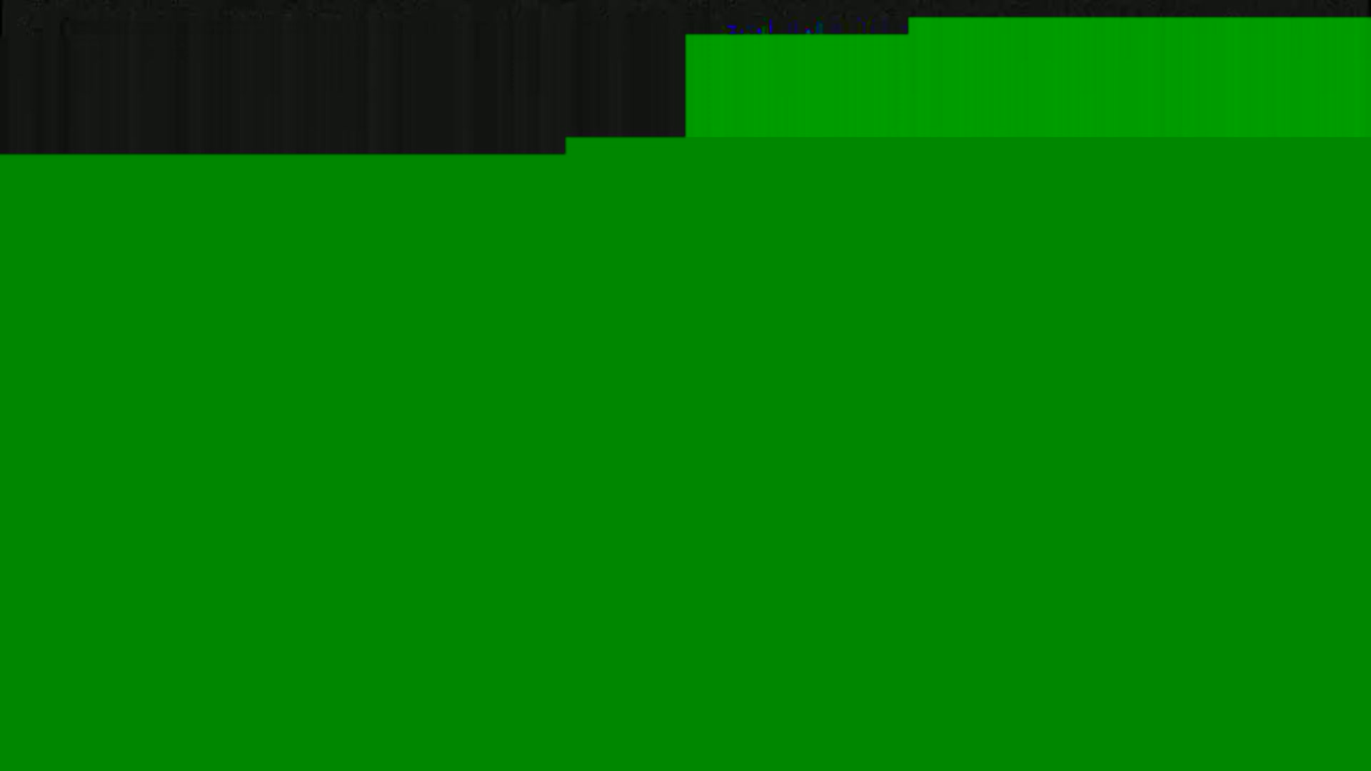 The image shows a mostly solid green field with a thin black horizontal band at the top.