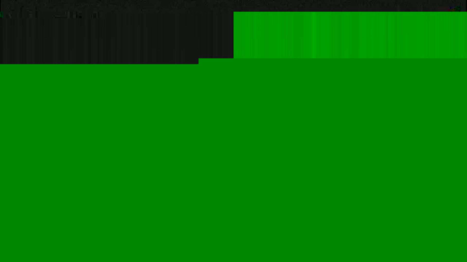 The image shows a mostly solid green background with a smaller dark gray rectangle at the top.
