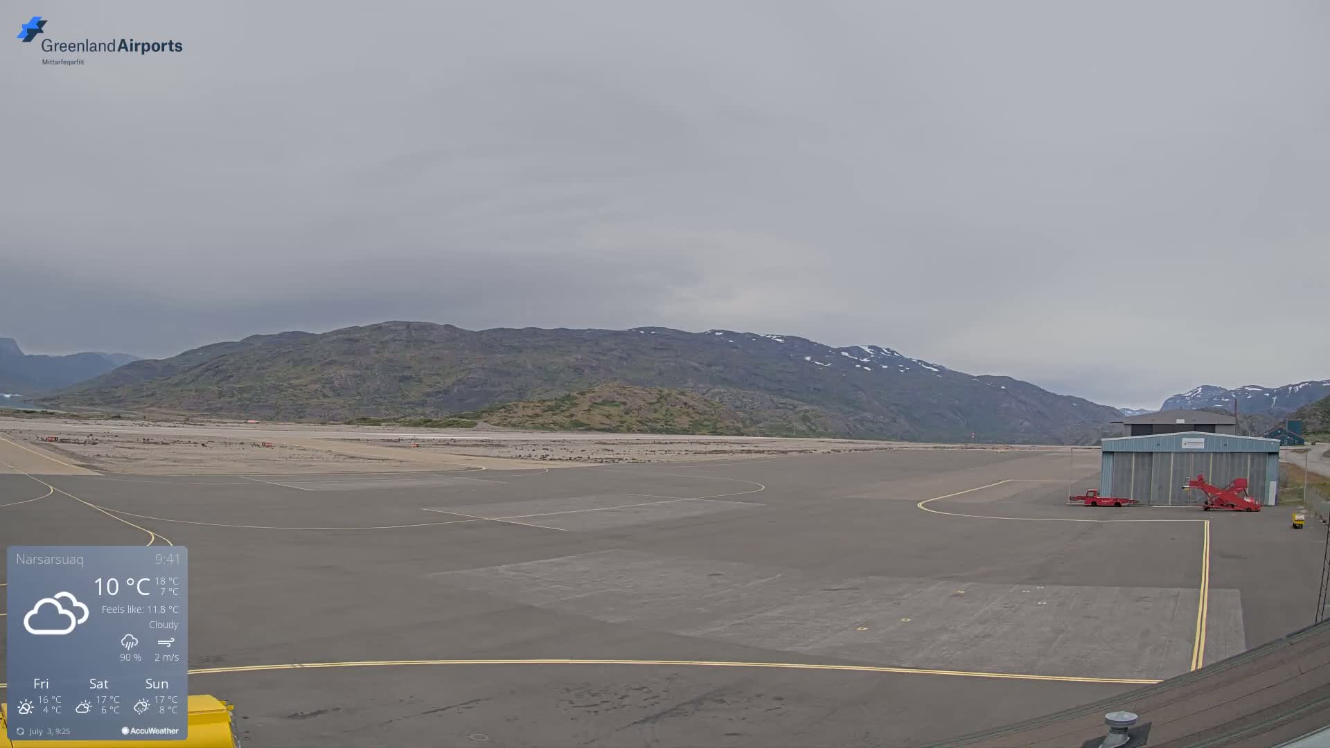 Narsarsuaq International Airport North Towards Live Cam UAK / BGBW - Narsarsuaq, Kujalleq, Greenland, Denmark