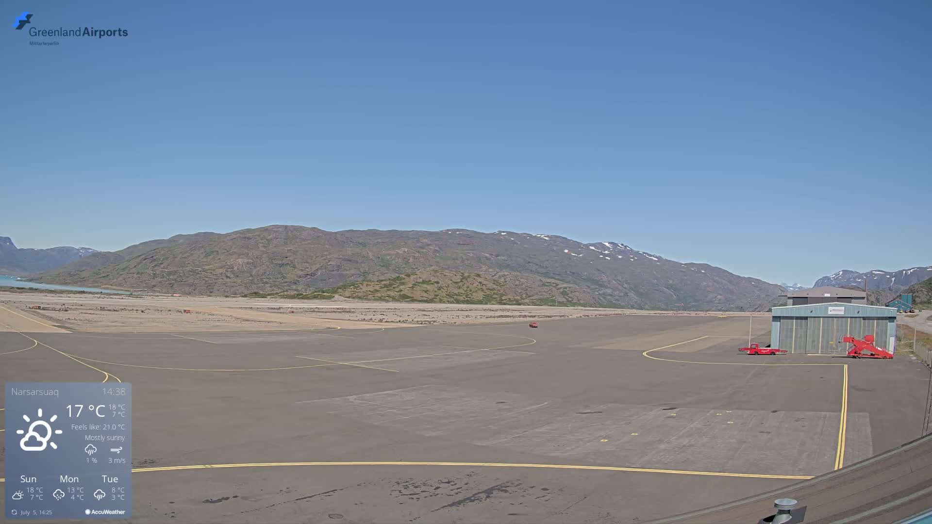 Narsarsuaq International Airport North Towards Live Cam UAK / BGBW - Narsarsuaq, Kujalleq, Greenland, Denmark