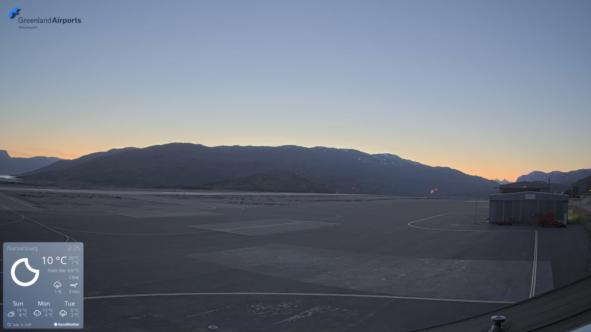 Narsarsuaq International Airport North Towards Live Cam UAK / BGBW - Narsarsuaq, Kujalleq, Greenland, Denmark