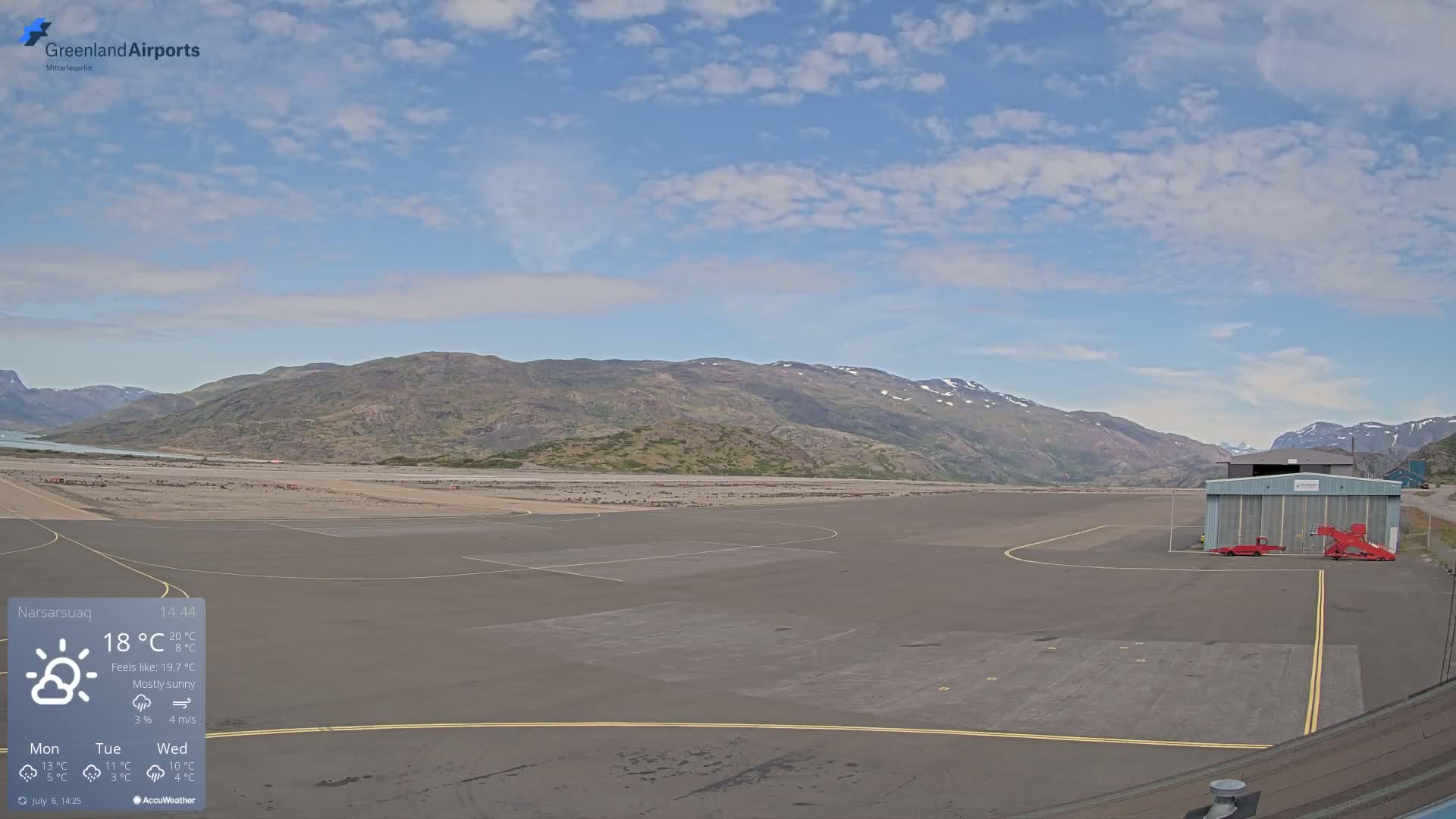 Narsarsuaq International Airport North Towards Live Cam UAK / BGBW - Narsarsuaq, Kujalleq, Greenland, Denmark