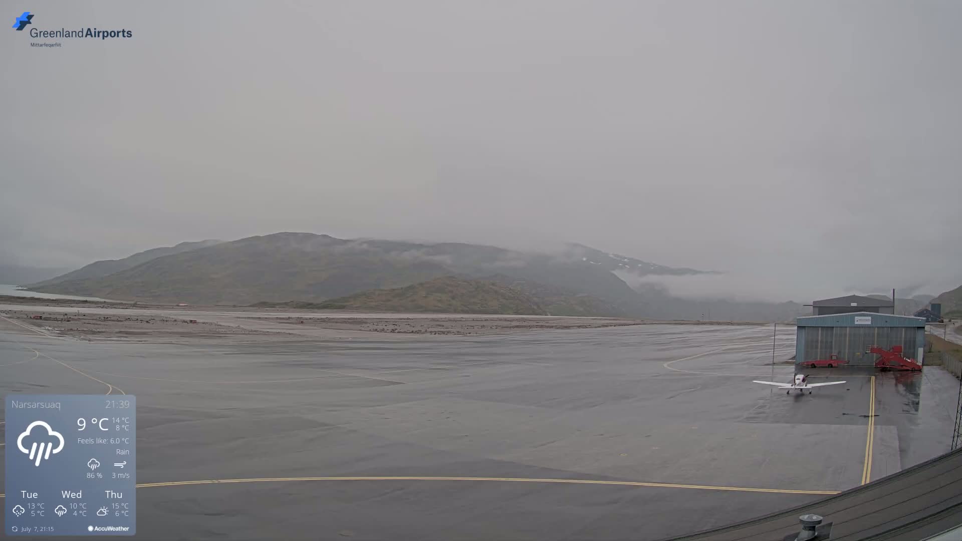 Narsarsuaq International Airport North Towards Live Cam UAK / BGBW - Narsarsuaq, Kujalleq, Greenland, Denmark