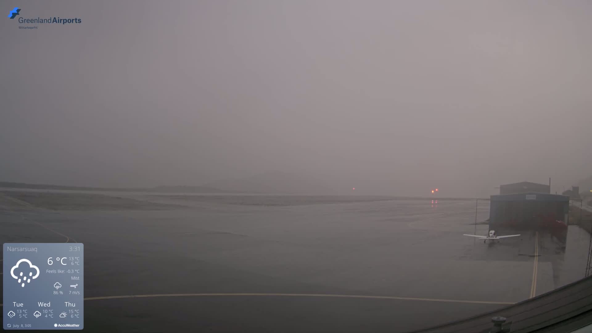 Narsarsuaq International Airport North Towards Live Cam UAK / BGBW - Narsarsuaq, Kujalleq, Greenland, Denmark