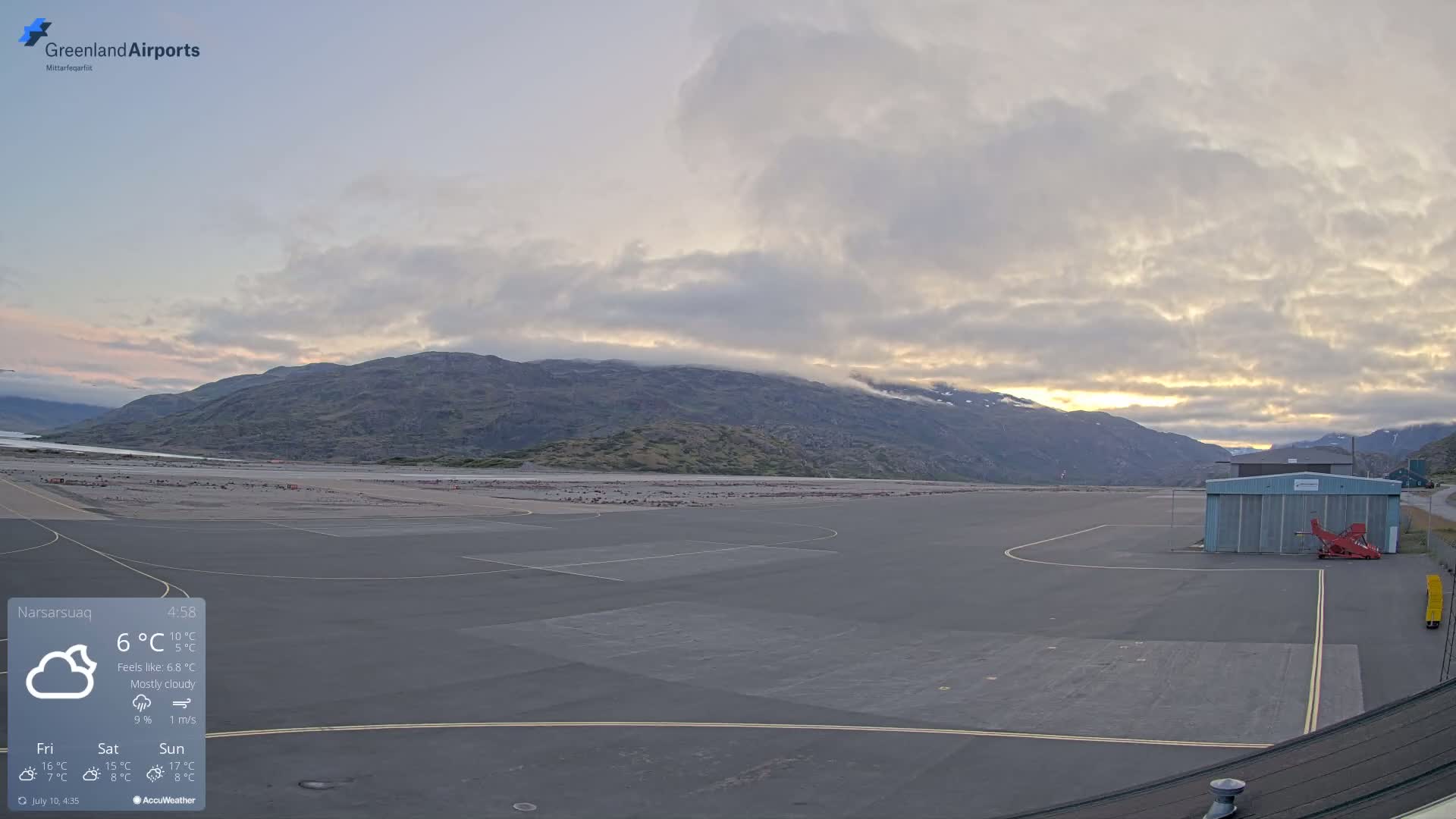 Narsarsuaq International Airport North Towards Live Cam UAK / BGBW - Narsarsuaq, Kujalleq, Greenland, Denmark
