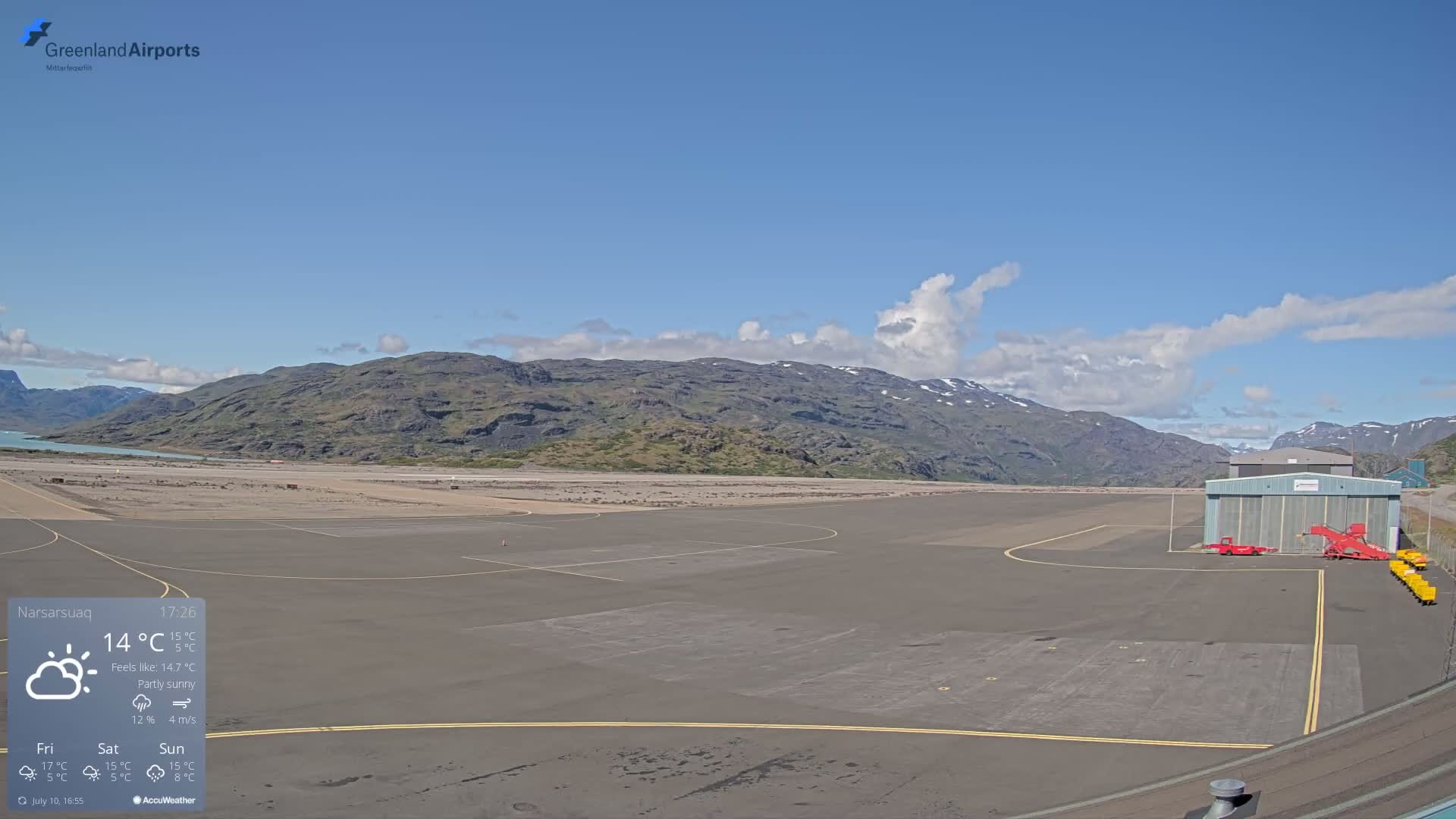 Narsarsuaq International Airport North Towards Live Cam UAK / BGBW - Narsarsuaq, Kujalleq, Greenland, Denmark