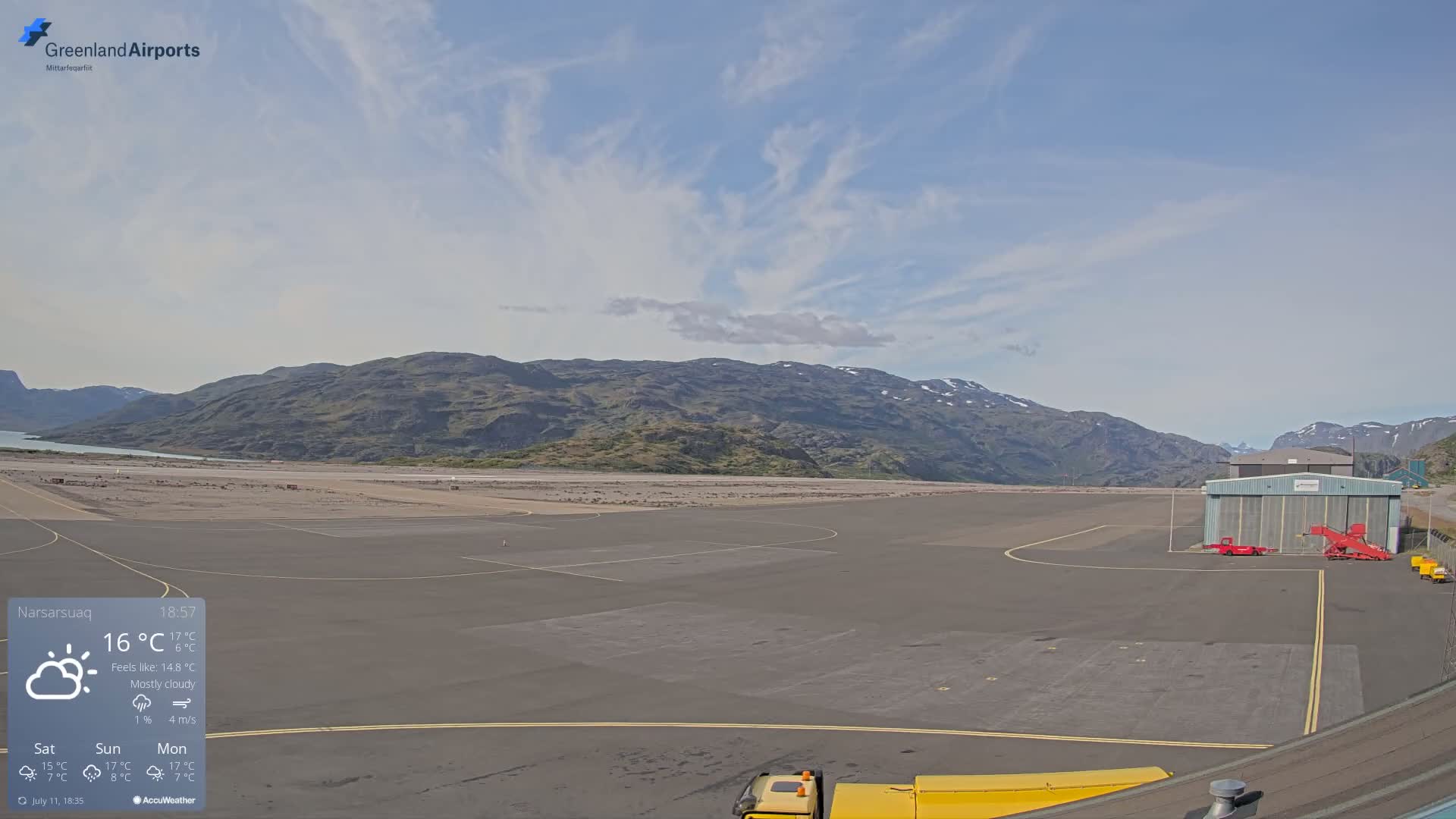 Narsarsuaq International Airport North Towards Live Cam UAK / BGBW - Narsarsuaq, Kujalleq, Greenland, Denmark