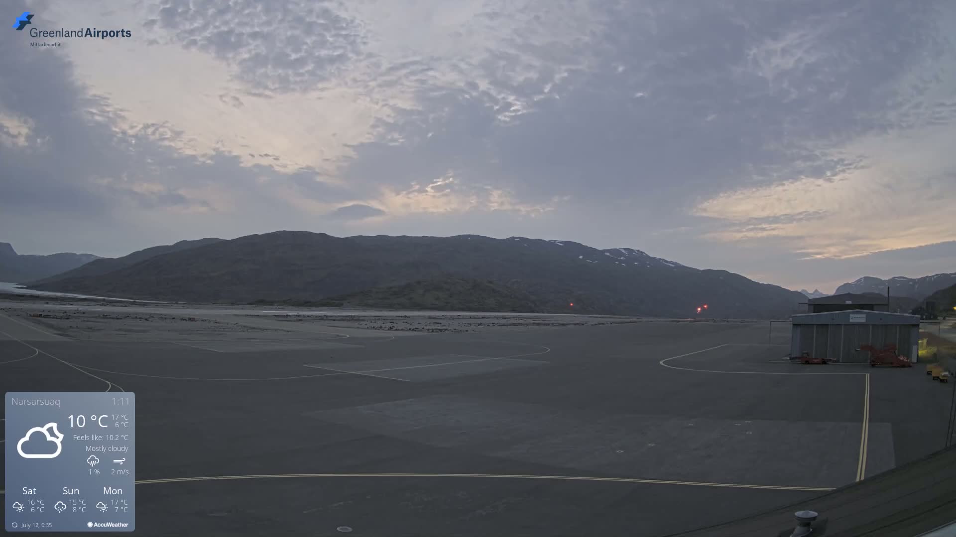 Narsarsuaq International Airport North Towards Live Cam UAK / BGBW - Narsarsuaq, Kujalleq, Greenland, Denmark