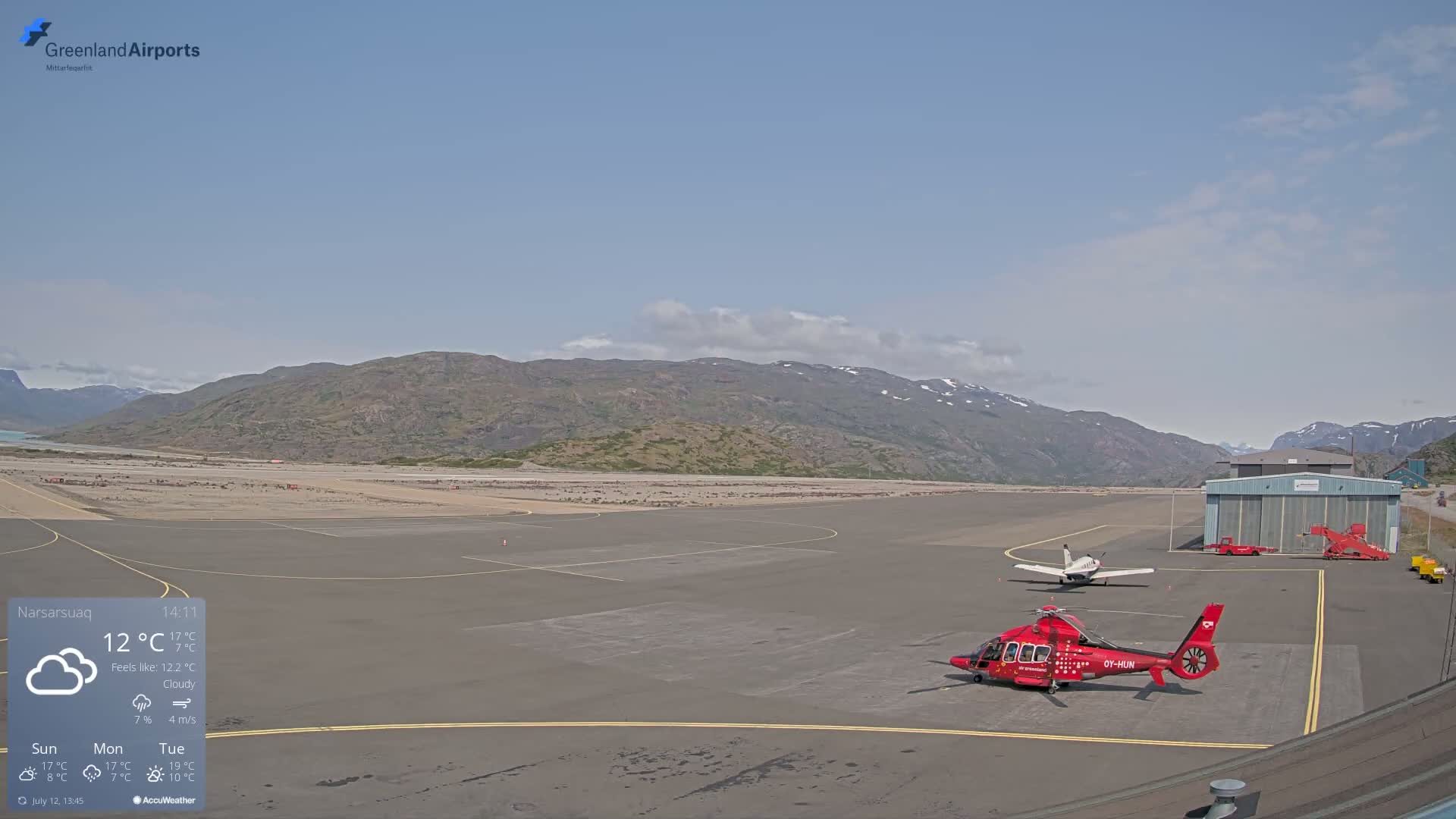 Narsarsuaq International Airport North Towards Live Cam UAK / BGBW - Narsarsuaq, Kujalleq, Greenland, Denmark