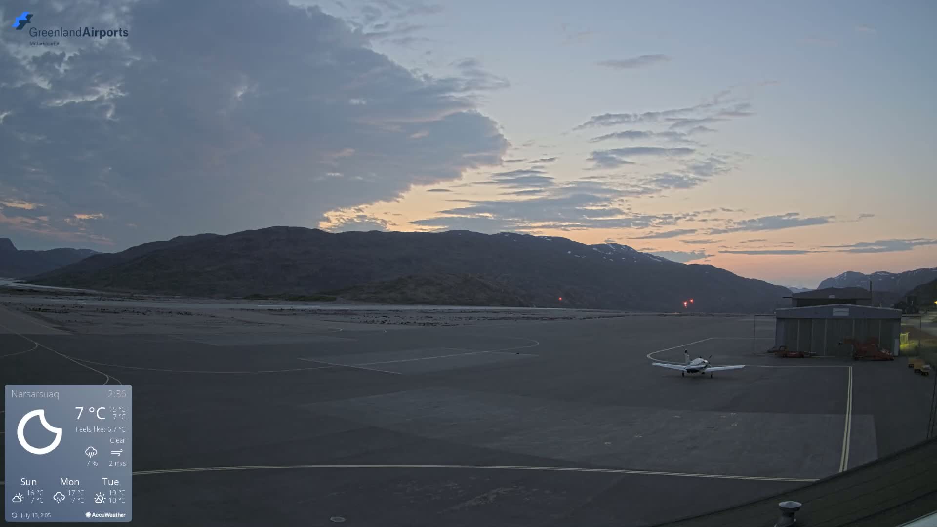 Narsarsuaq International Airport North Towards Live Cam UAK / BGBW - Narsarsuaq, Kujalleq, Greenland, Denmark