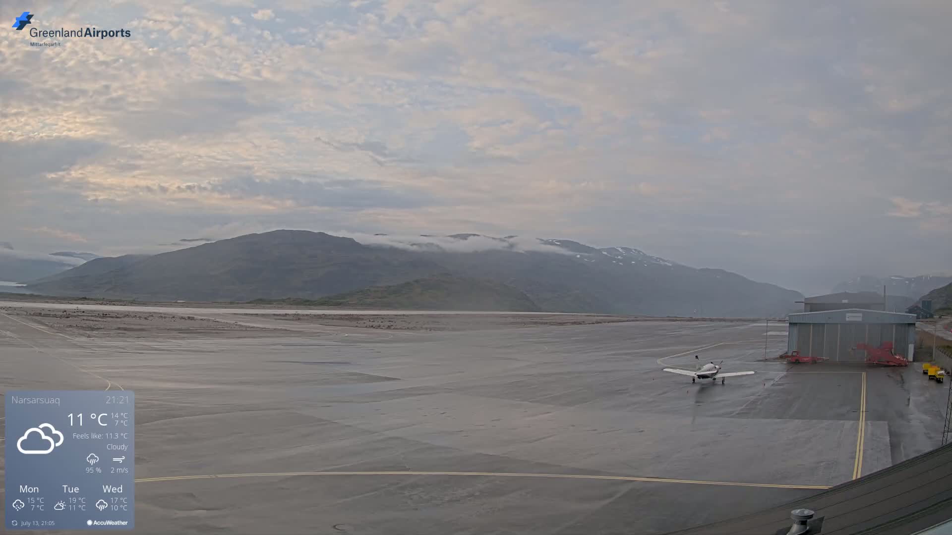 Narsarsuaq International Airport North Towards Live Cam UAK / BGBW - Narsarsuaq, Kujalleq, Greenland, Denmark