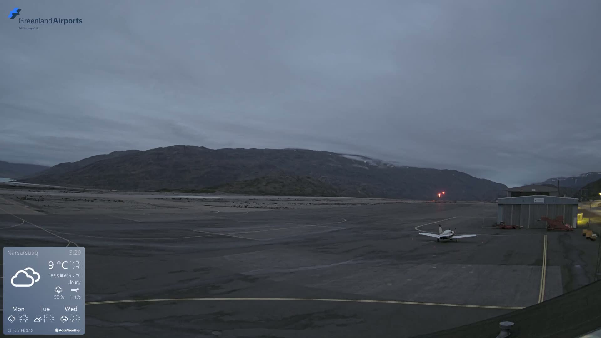 Narsarsuaq International Airport North Towards Live Cam UAK / BGBW - Narsarsuaq, Kujalleq, Greenland, Denmark