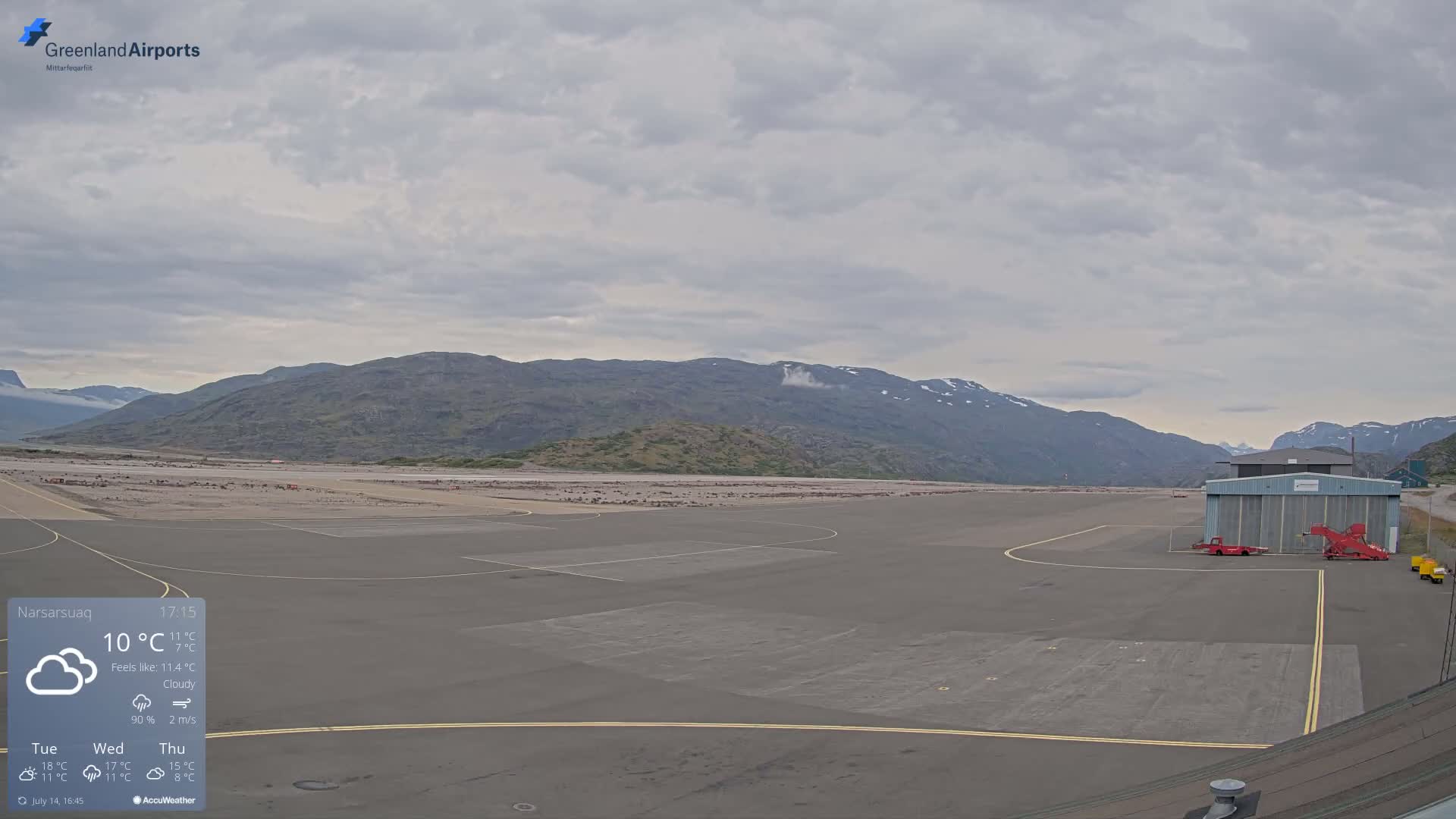 Narsarsuaq International Airport North Towards Live Cam UAK / BGBW - Narsarsuaq, Kujalleq, Greenland, Denmark