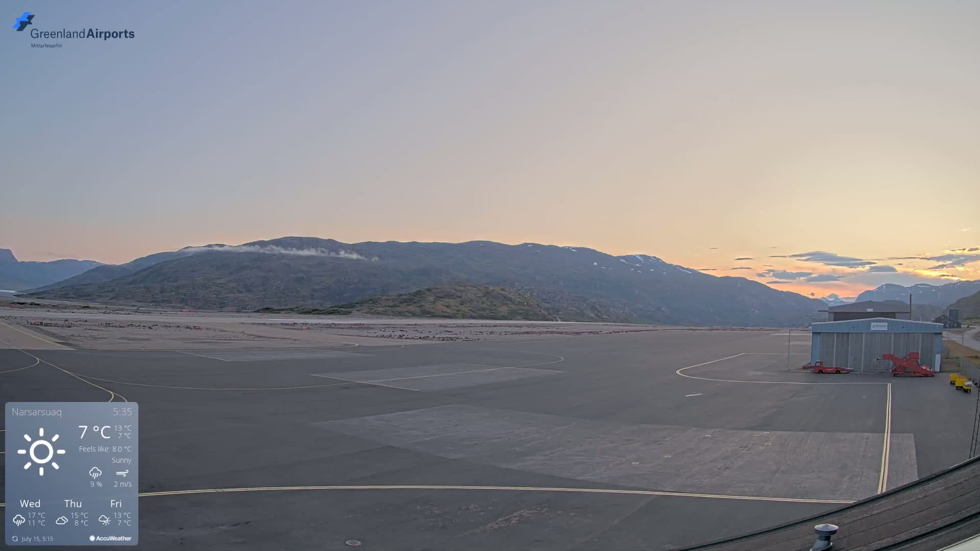 Narsarsuaq International Airport North Towards Live Cam UAK / BGBW - Narsarsuaq, Kujalleq, Greenland, Denmark
