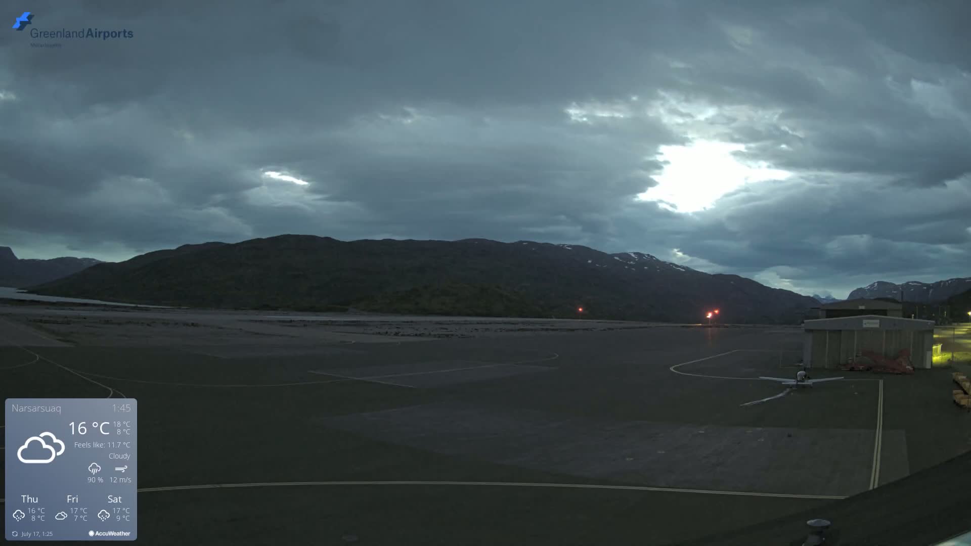 Narsarsuaq International Airport North Towards Live Cam UAK / BGBW - Narsarsuaq, Kujalleq, Greenland, Denmark