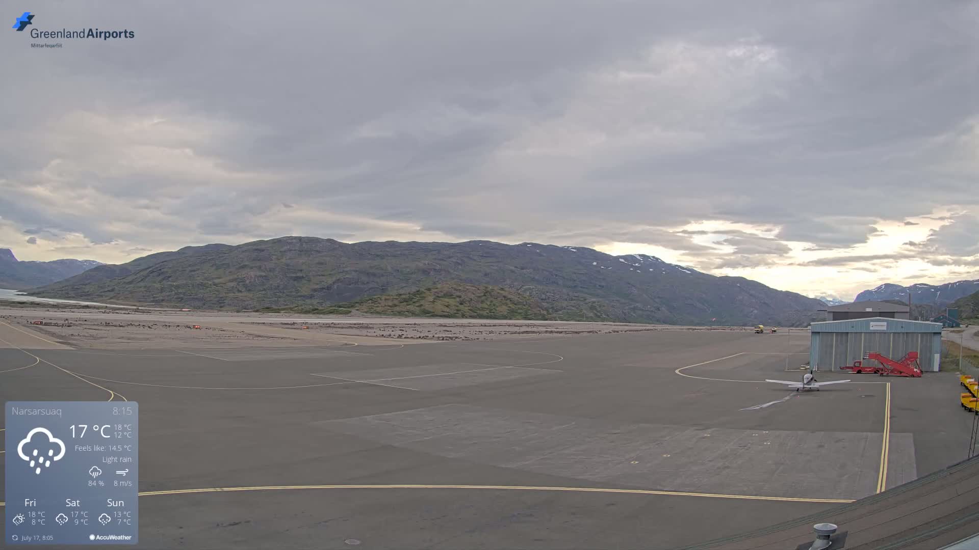 Narsarsuaq International Airport North Towards Live Cam UAK / BGBW - Narsarsuaq, Kujalleq, Greenland, Denmark