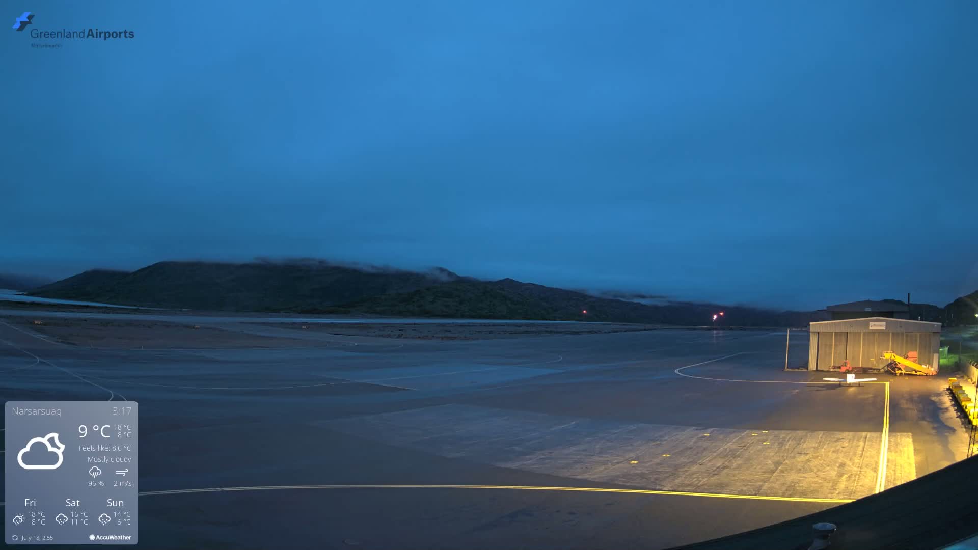 Narsarsuaq International Airport North Towards Live Cam UAK / BGBW - Narsarsuaq, Kujalleq, Greenland, Denmark