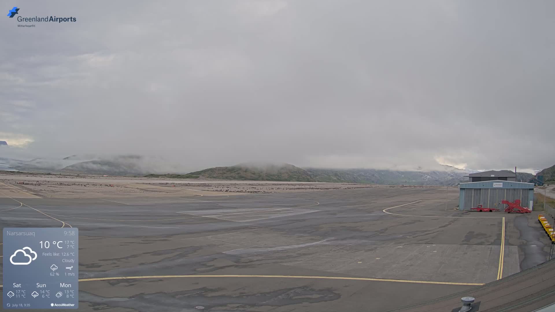 Narsarsuaq International Airport North Towards Live Cam UAK / BGBW - Narsarsuaq, Kujalleq, Greenland, Denmark