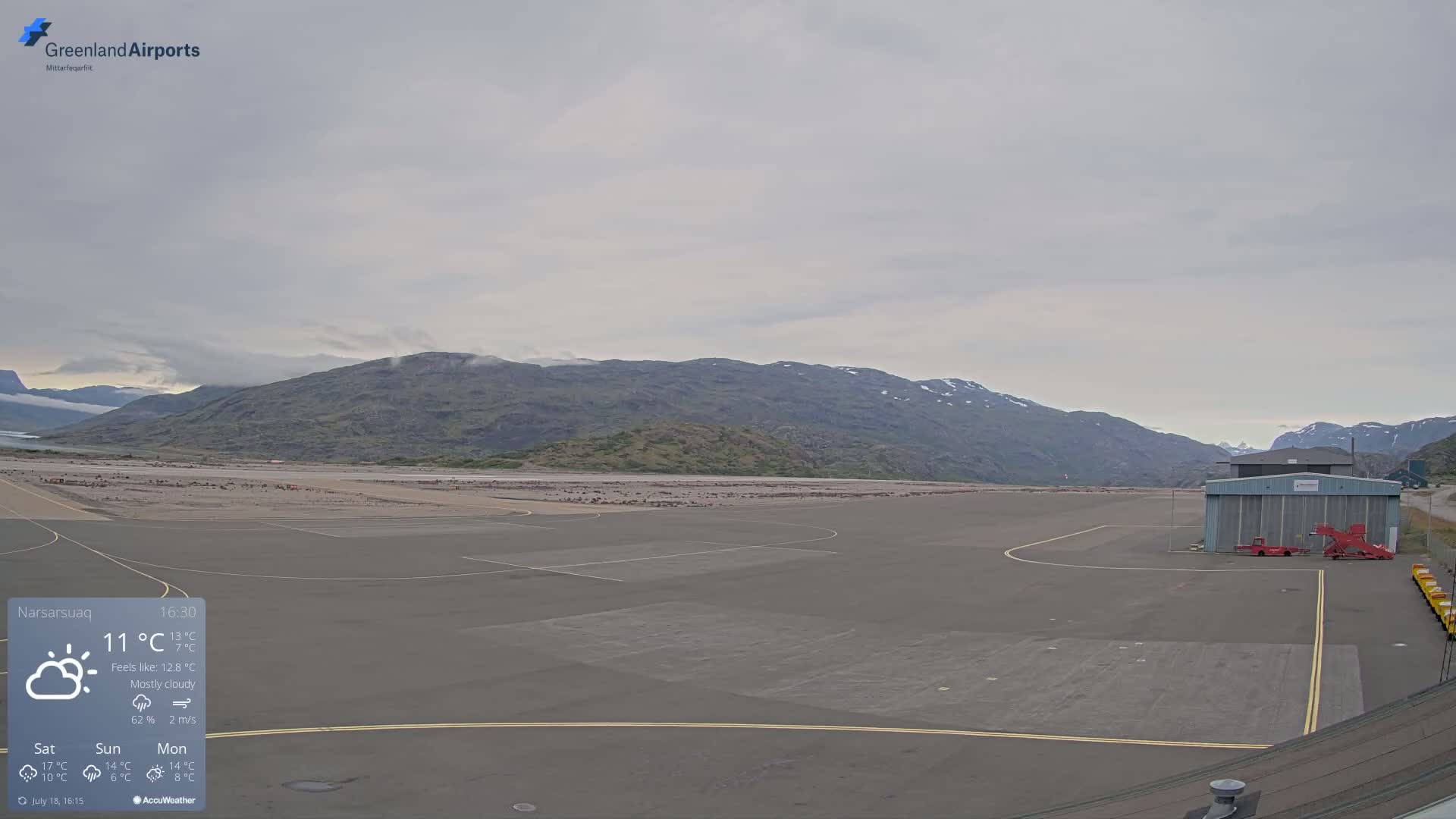 Narsarsuaq International Airport North Towards Live Cam UAK / BGBW - Narsarsuaq, Kujalleq, Greenland, Denmark