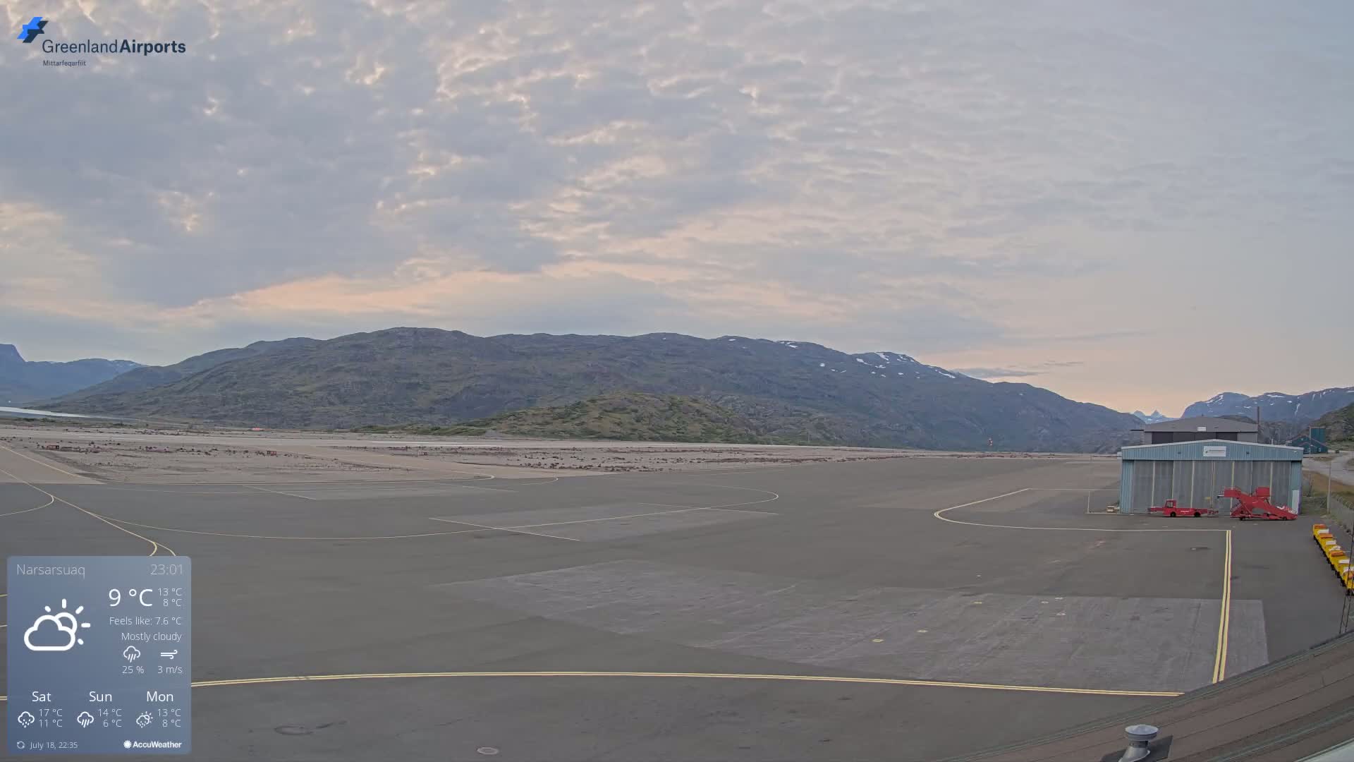 Narsarsuaq International Airport North Towards Live Cam UAK / BGBW - Narsarsuaq, Kujalleq, Greenland, Denmark