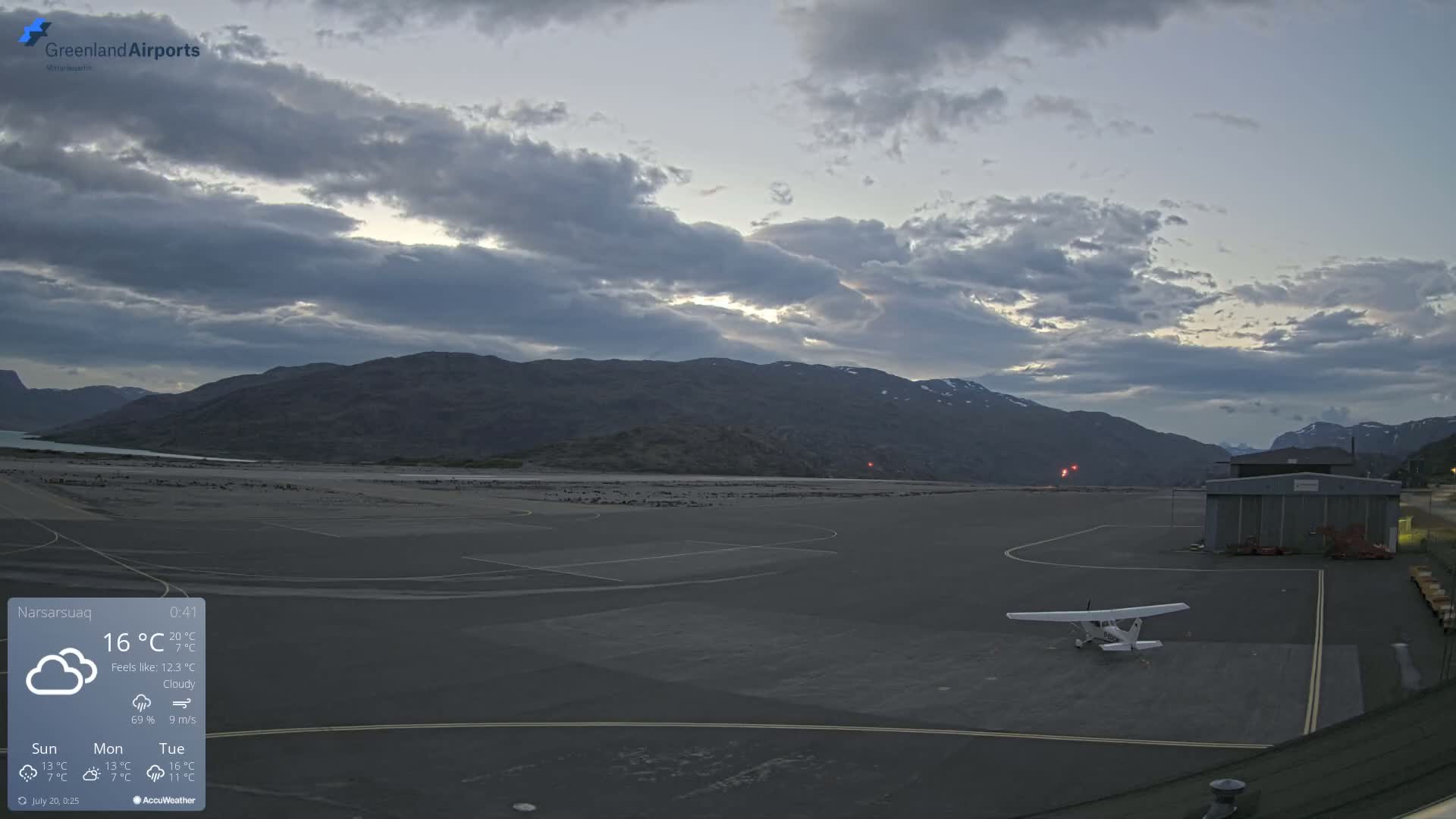 Narsarsuaq International Airport North Towards Live Cam UAK / BGBW - Narsarsuaq, Kujalleq, Greenland, Denmark