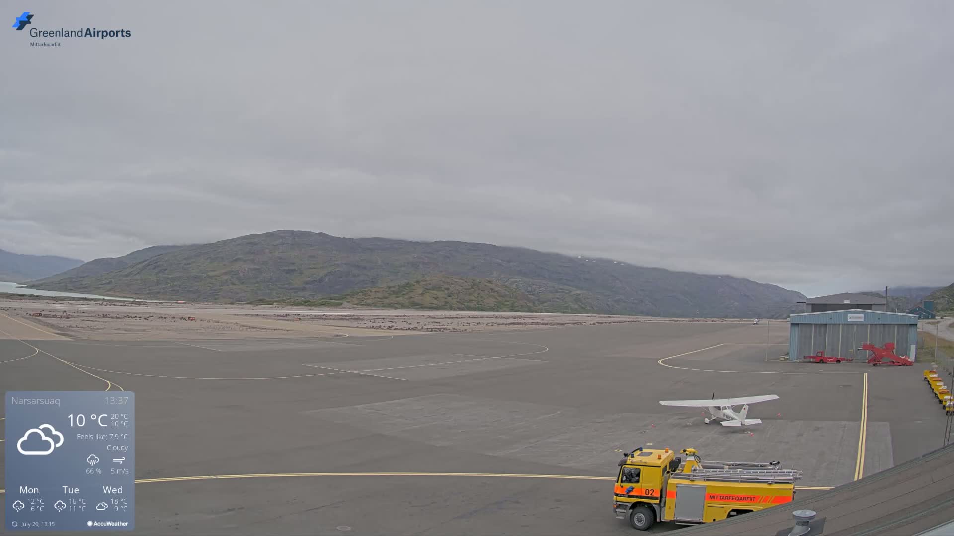 Narsarsuaq International Airport North Towards Live Cam UAK / BGBW - Narsarsuaq, Kujalleq, Greenland, Denmark