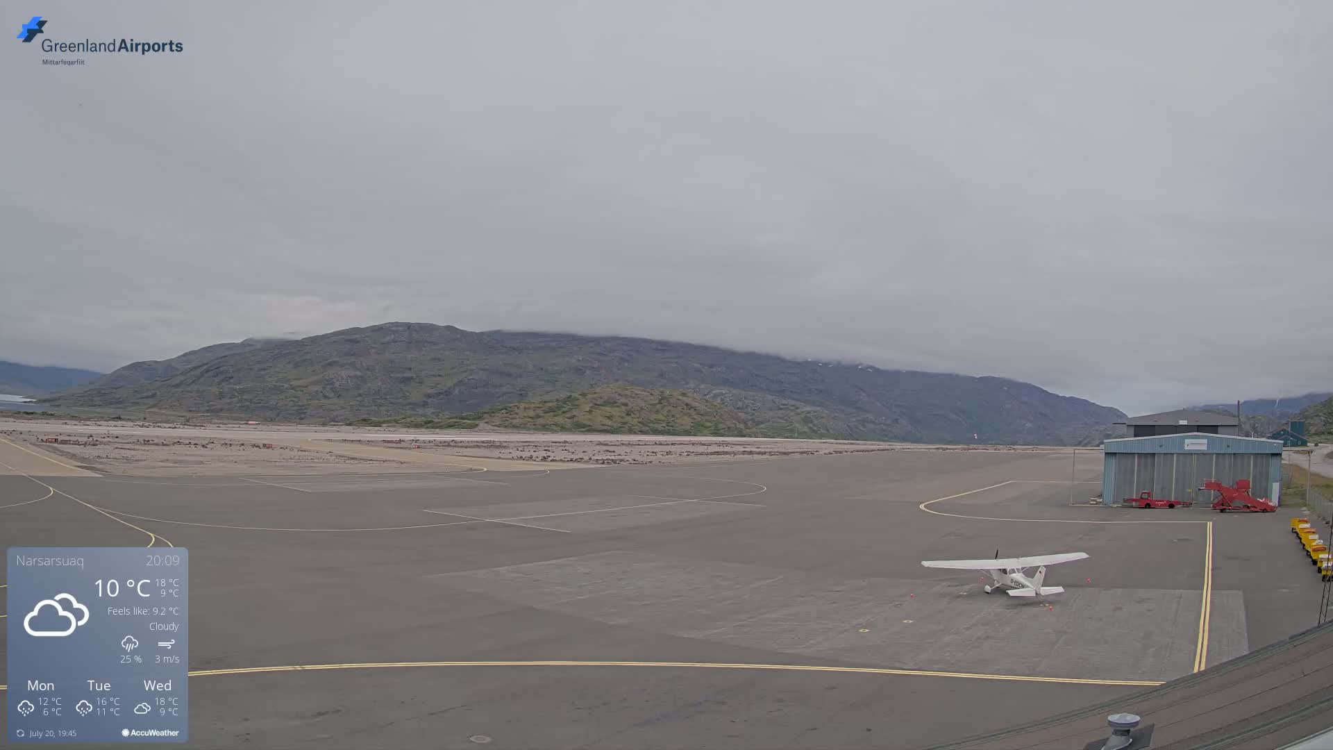 Narsarsuaq International Airport North Towards Live Cam UAK / BGBW - Narsarsuaq, Kujalleq, Greenland, Denmark