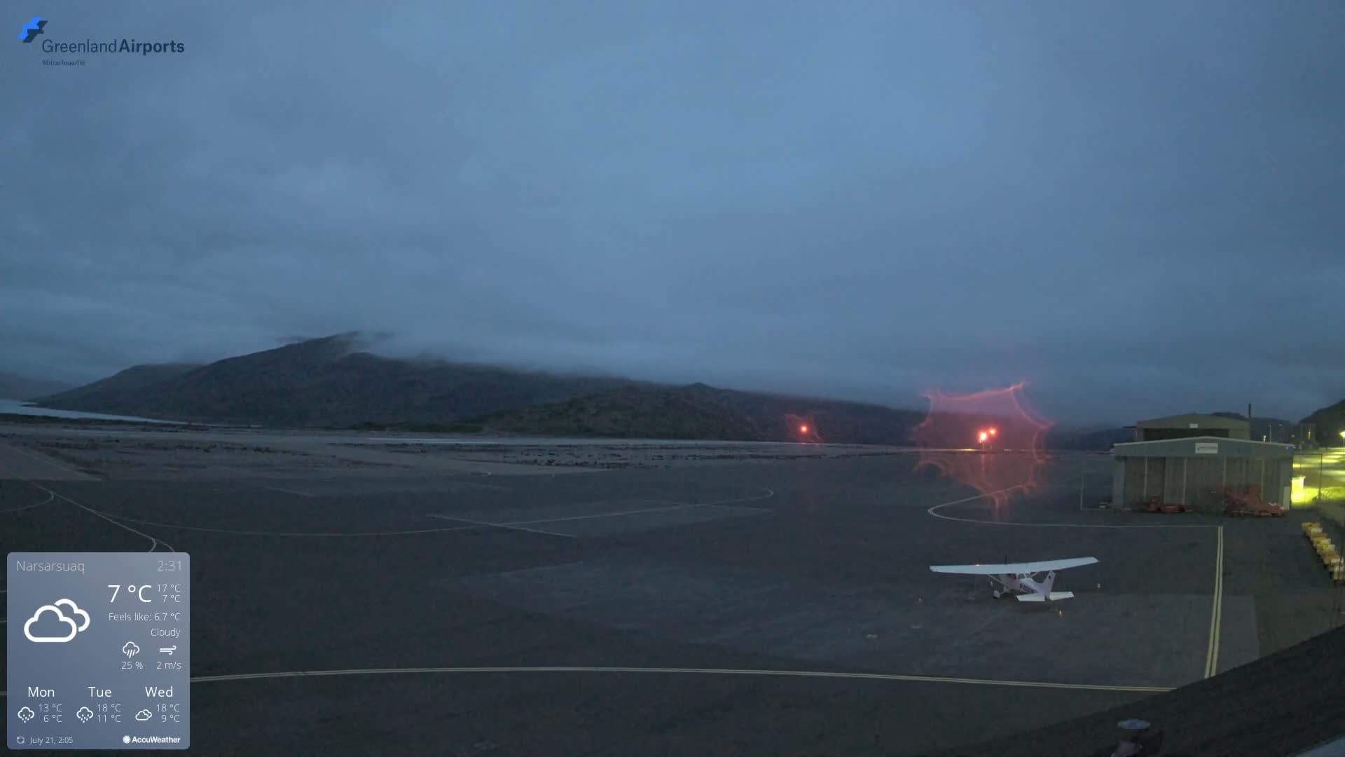 Narsarsuaq International Airport North Towards Live Cam UAK / BGBW - Narsarsuaq, Kujalleq, Greenland, Denmark