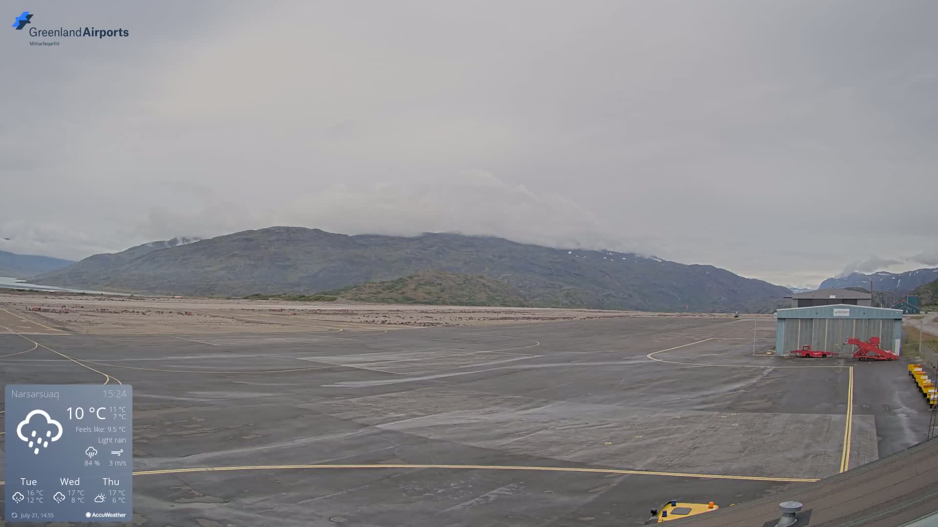 Narsarsuaq International Airport North Towards Live Cam UAK / BGBW - Narsarsuaq, Kujalleq, Greenland, Denmark