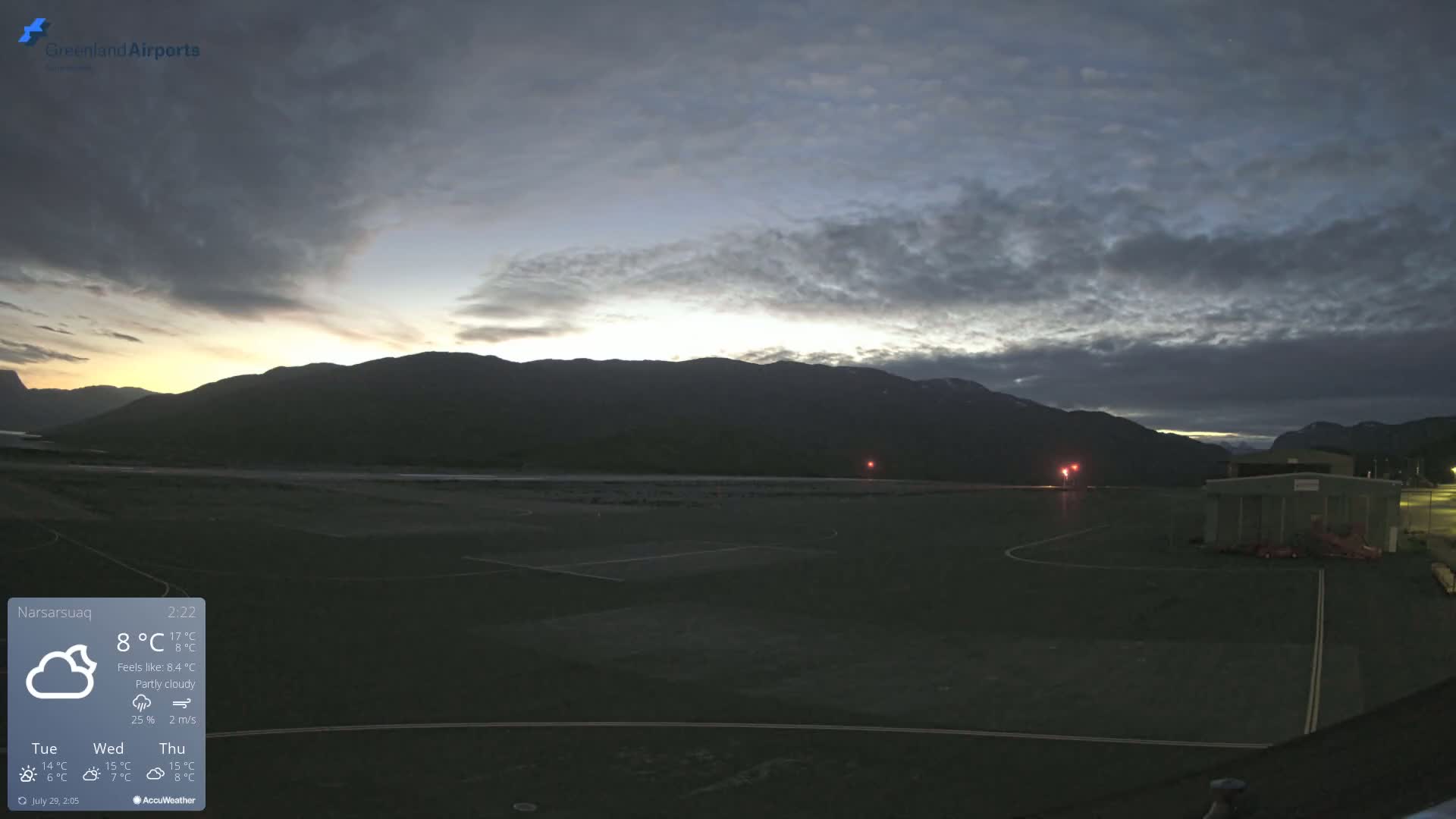 Narsarsuaq International Airport North Towards Live Cam UAK / BGBW - Narsarsuaq, Kujalleq, Greenland, Denmark
