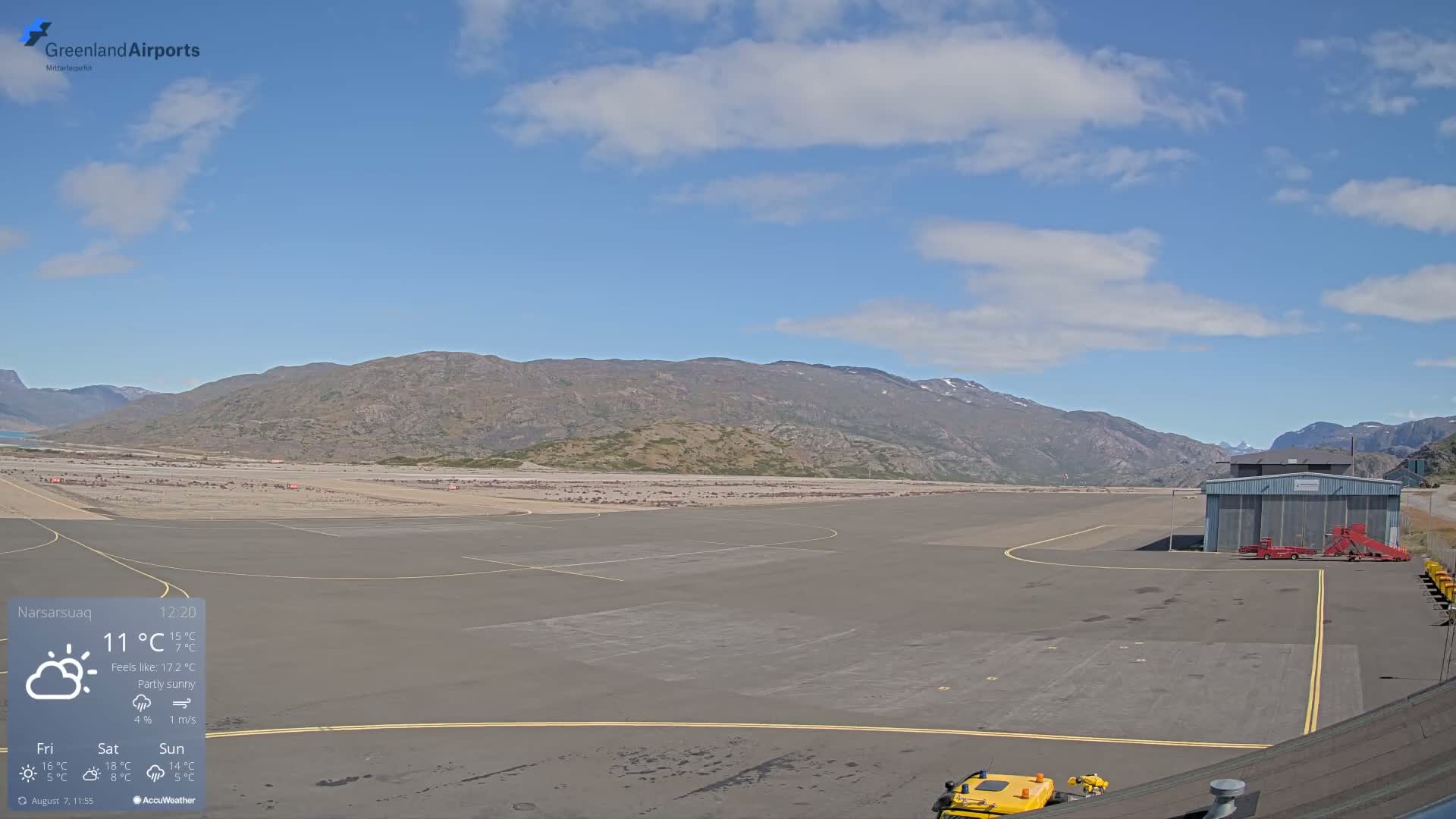 Narsarsuaq International Airport North Towards Live Cam UAK / BGBW - Narsarsuaq, Kujalleq, Greenland, Denmark