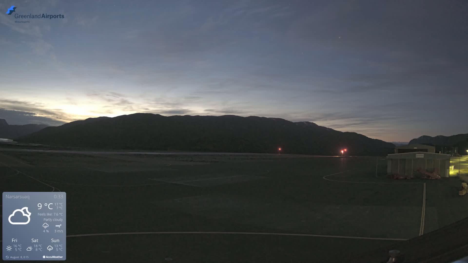 Narsarsuaq International Airport North Towards Live Cam UAK / BGBW - Narsarsuaq, Kujalleq, Greenland, Denmark