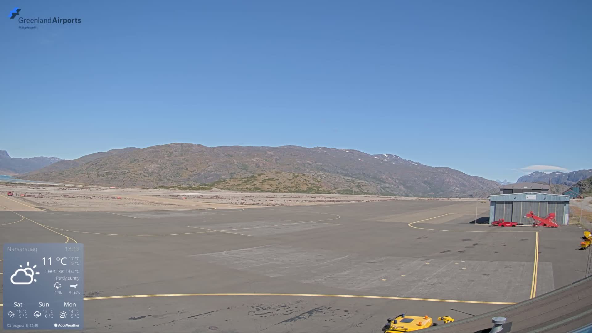 Narsarsuaq International Airport North Towards Live Cam UAK / BGBW - Narsarsuaq, Kujalleq, Greenland, Denmark
