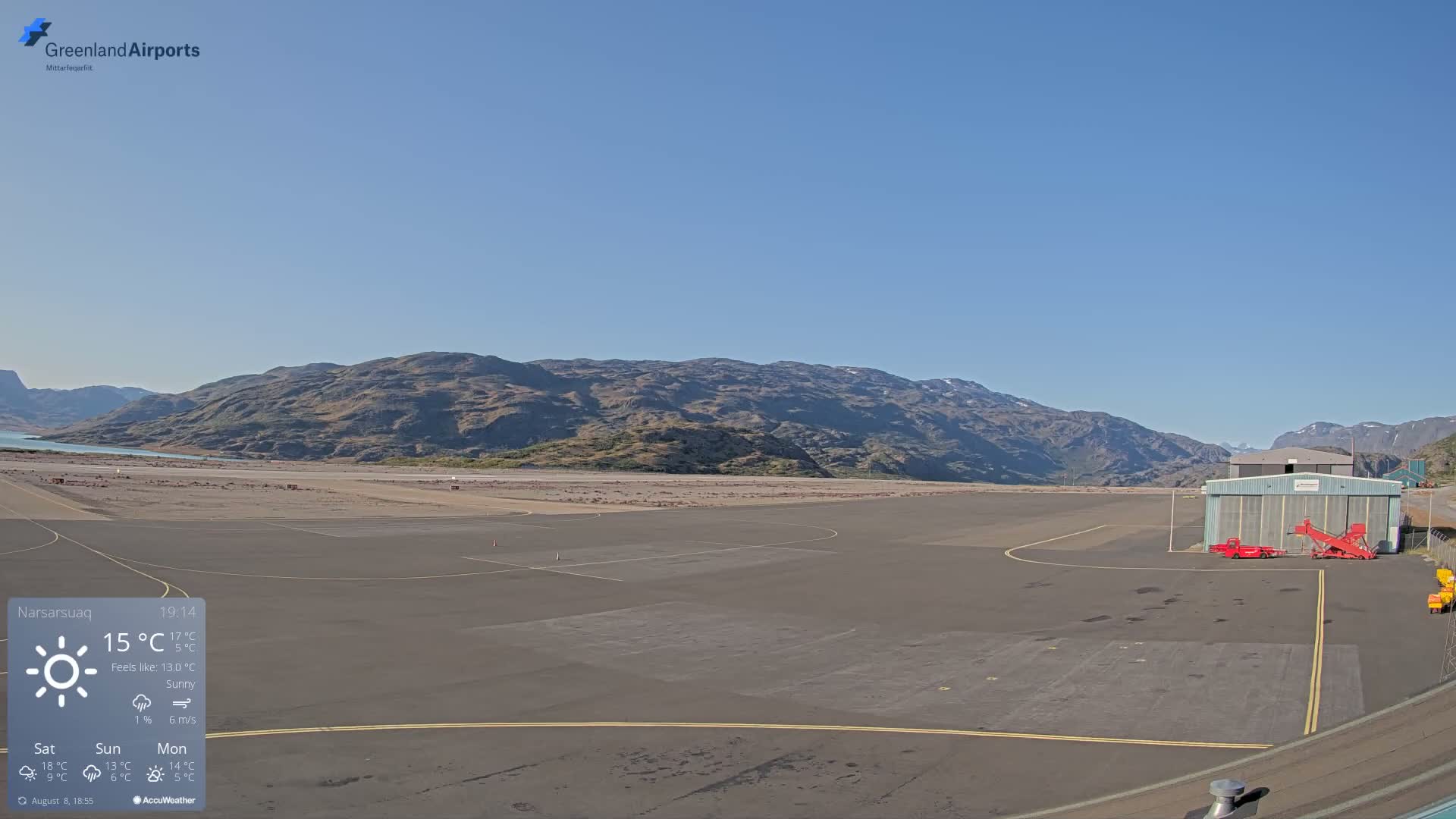 Narsarsuaq International Airport North Towards Live Cam UAK / BGBW - Narsarsuaq, Kujalleq, Greenland, Denmark