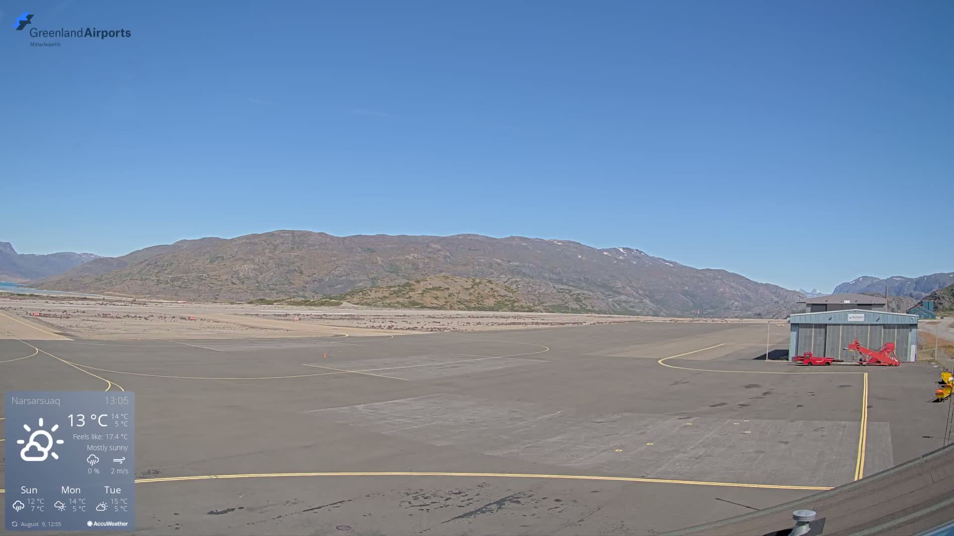 Narsarsuaq International Airport North Towards Live Cam UAK / BGBW - Narsarsuaq, Kujalleq, Greenland, Denmark