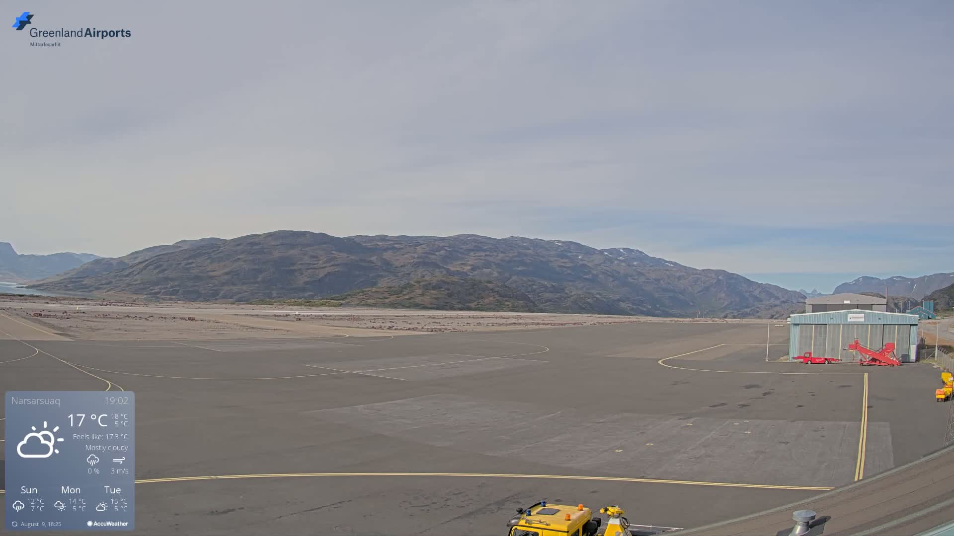 Narsarsuaq International Airport North Towards Live Cam UAK / BGBW - Narsarsuaq, Kujalleq, Greenland, Denmark
