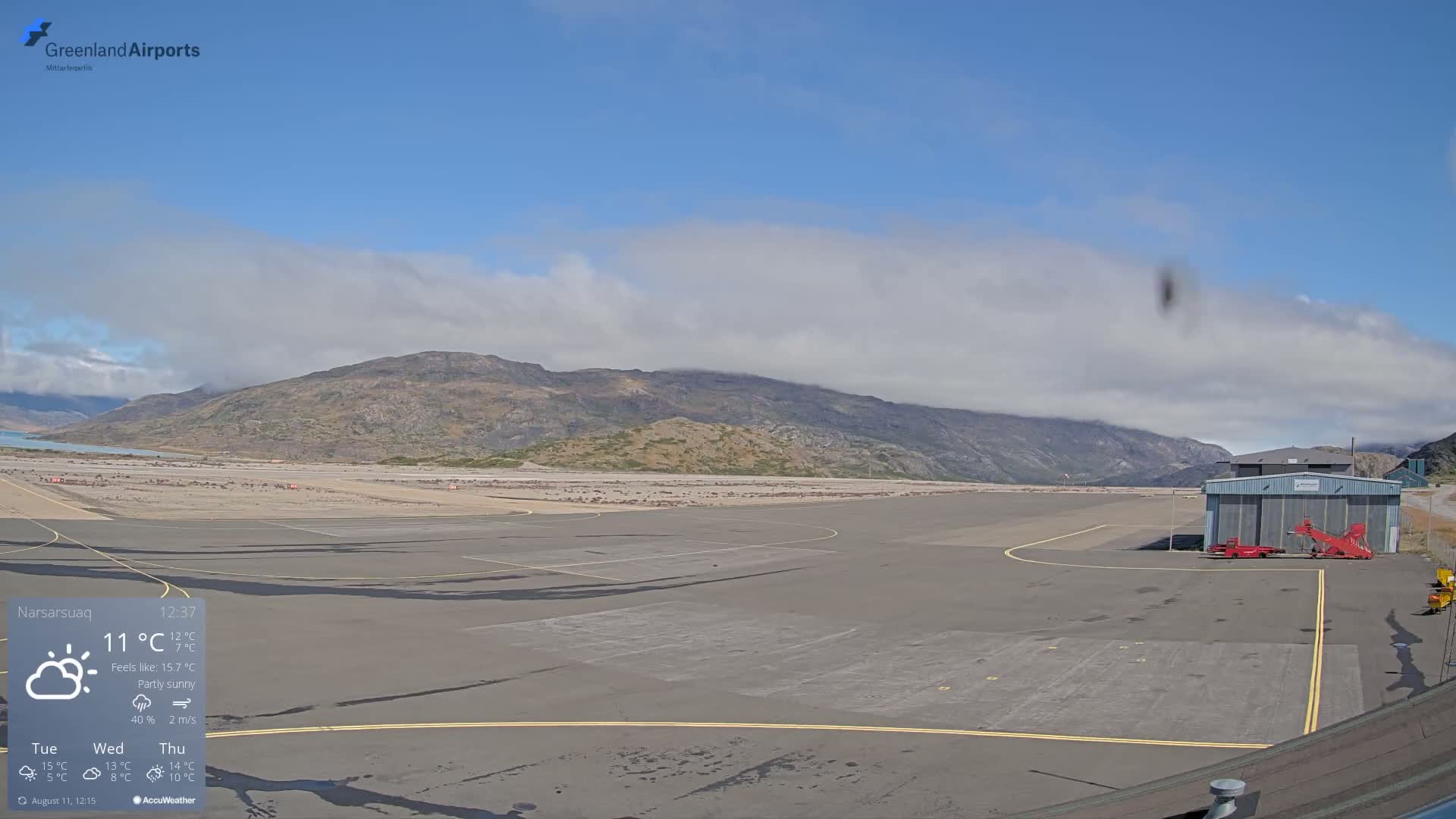 Narsarsuaq International Airport North Towards Live Cam UAK / BGBW - Narsarsuaq, Kujalleq, Greenland, Denmark