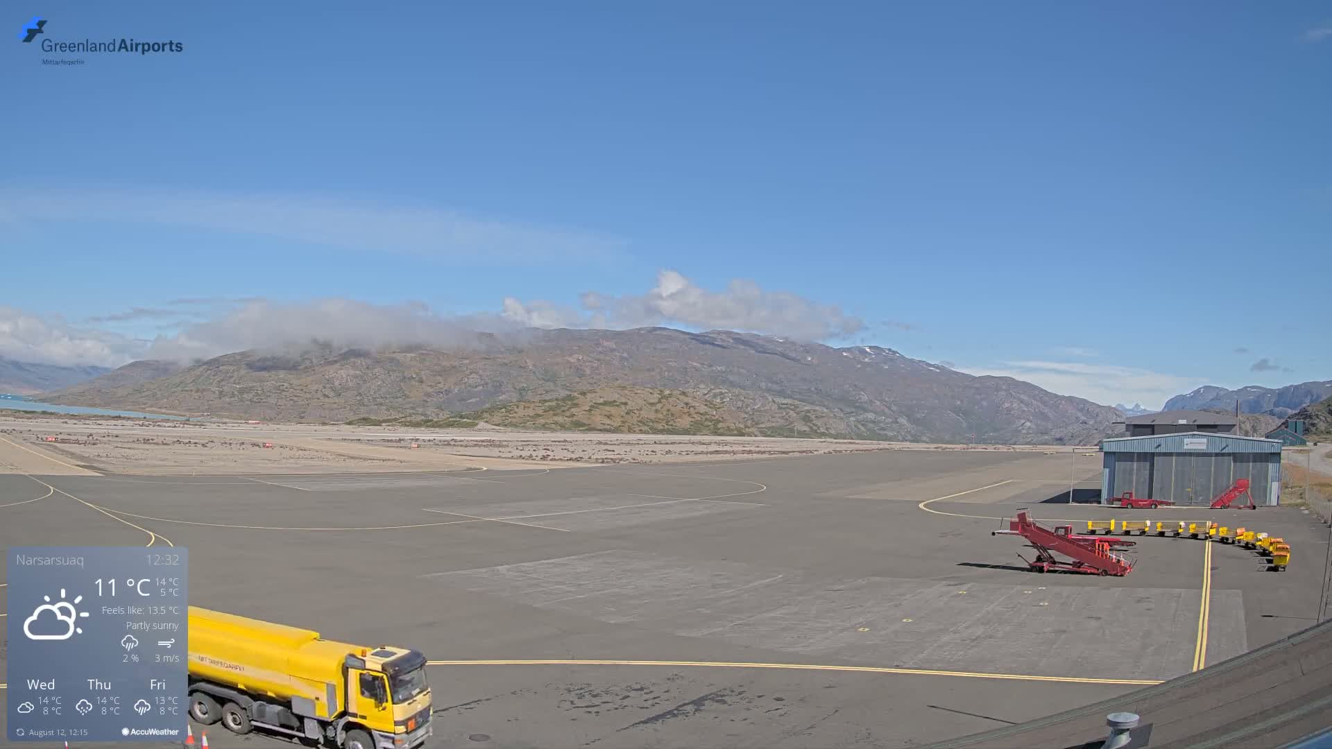 Narsarsuaq International Airport North Towards Live Cam UAK / BGBW - Narsarsuaq, Kujalleq, Greenland, Denmark
