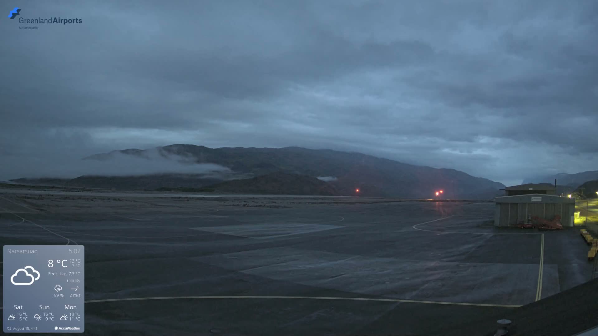Narsarsuaq International Airport North Towards Live Cam UAK / BGBW - Narsarsuaq, Kujalleq, Greenland, Denmark