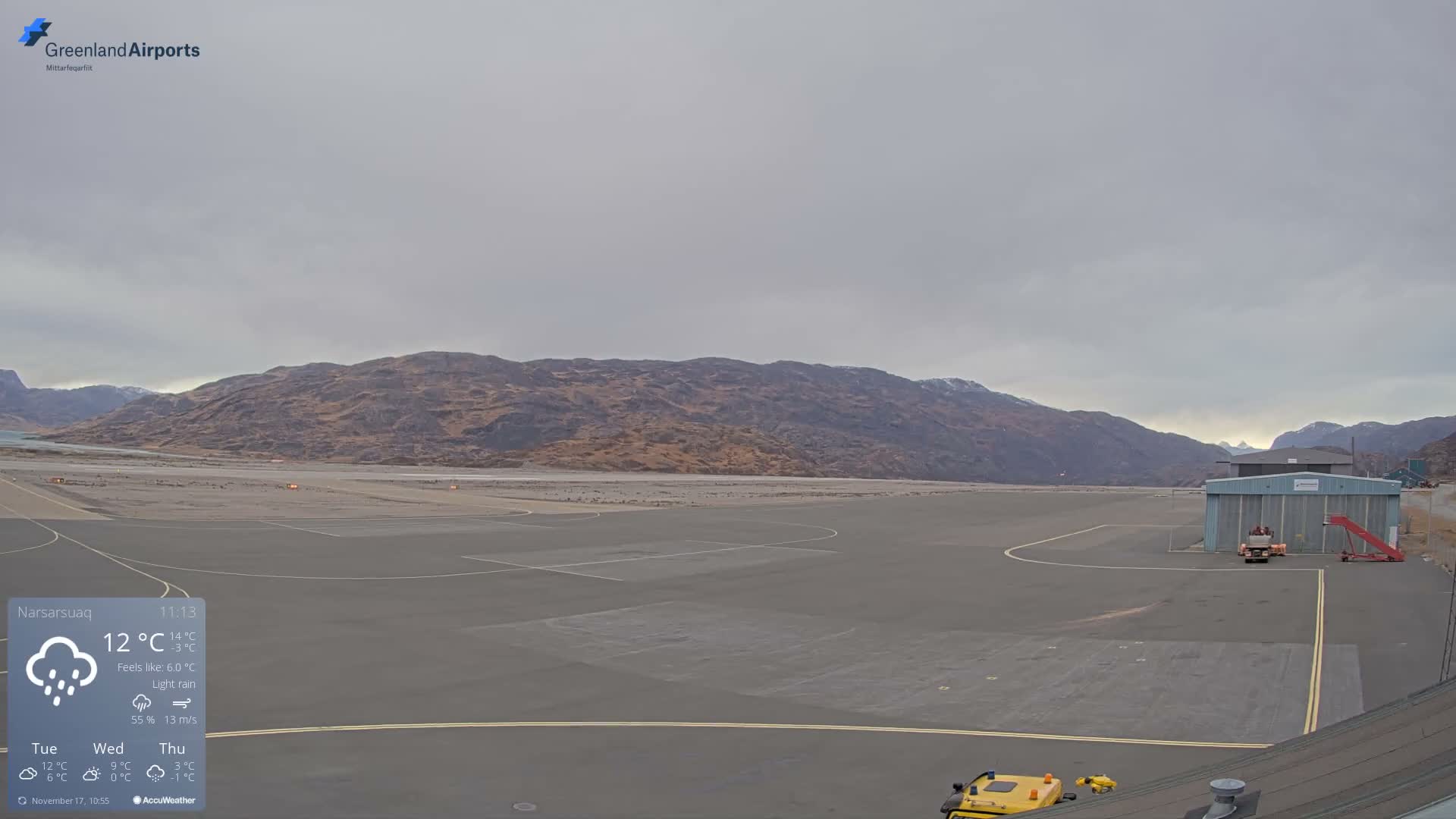 Narsarsuaq International Airport North Towards Live Cam UAK / BGBW - Narsarsuaq, Kujalleq, Greenland, Denmark