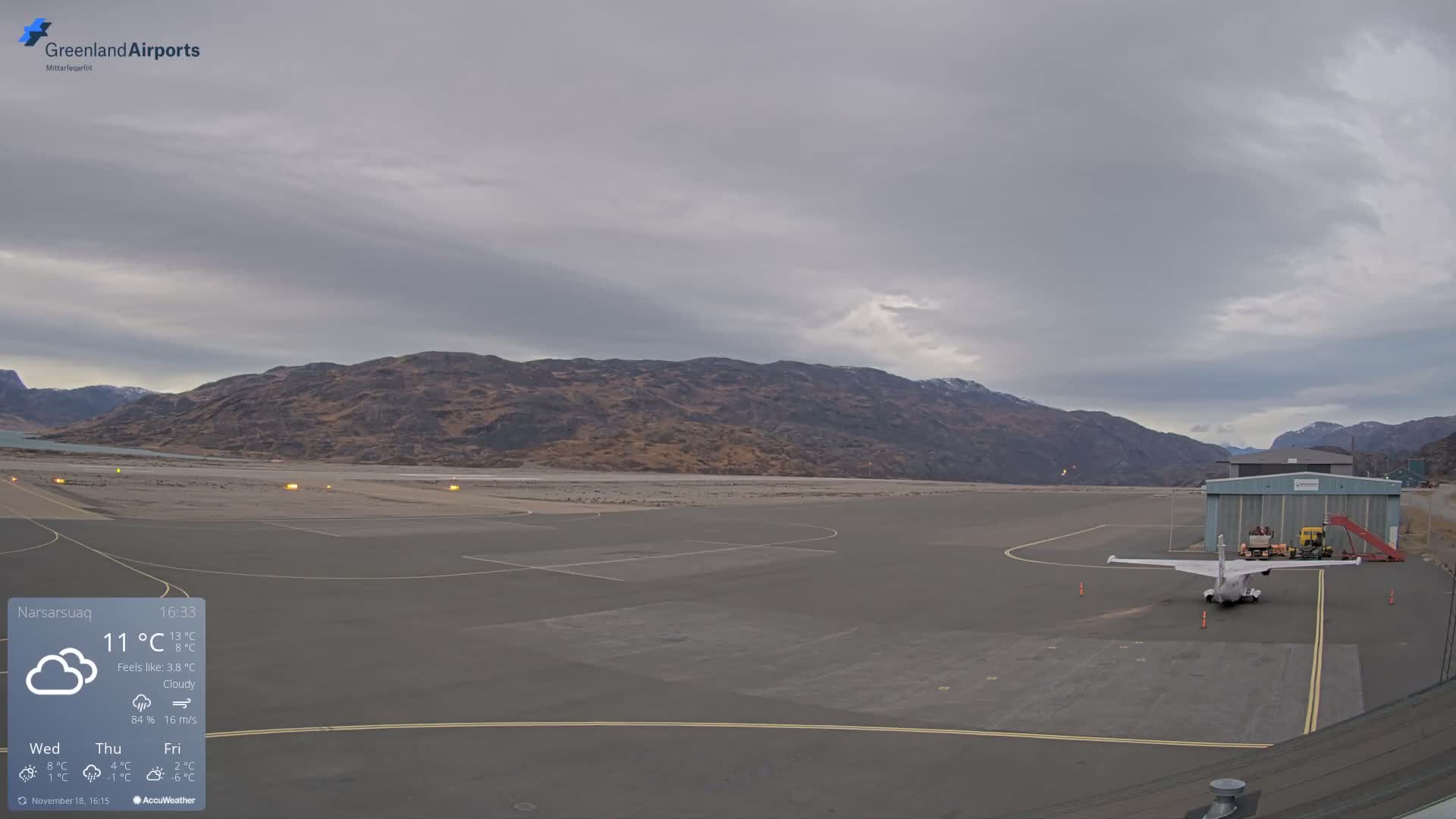 Narsarsuaq International Airport North Towards Live Cam UAK / BGBW - Narsarsuaq, Kujalleq, Greenland, Denmark