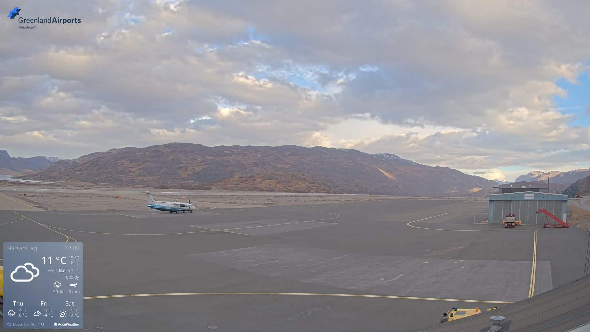 Narsarsuaq International Airport North Towards Live Cam UAK / BGBW - Narsarsuaq, Kujalleq, Greenland, Denmark