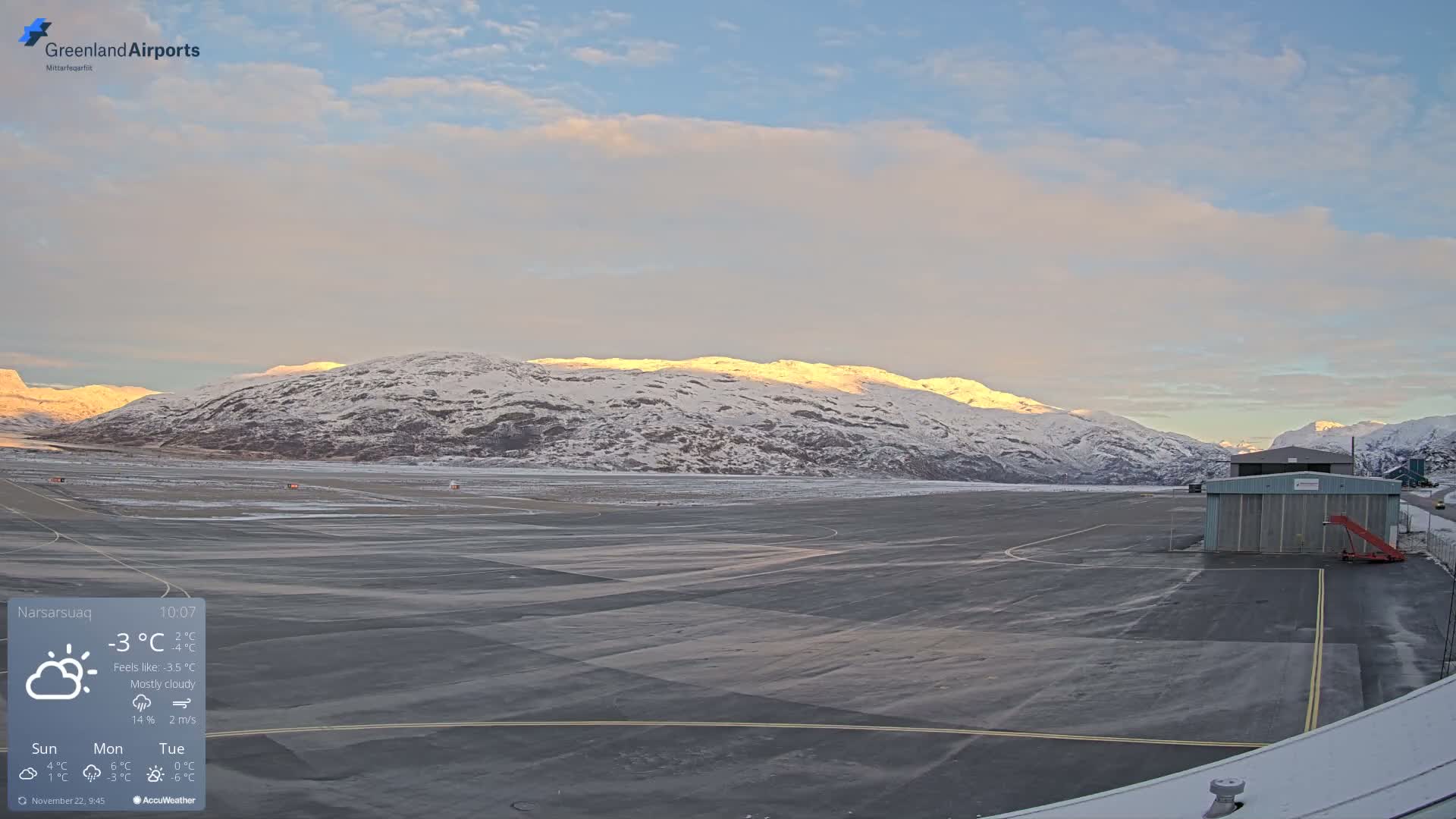Narsarsuaq International Airport North Towards Live Cam UAK / BGBW - Narsarsuaq, Kujalleq, Greenland, Denmark